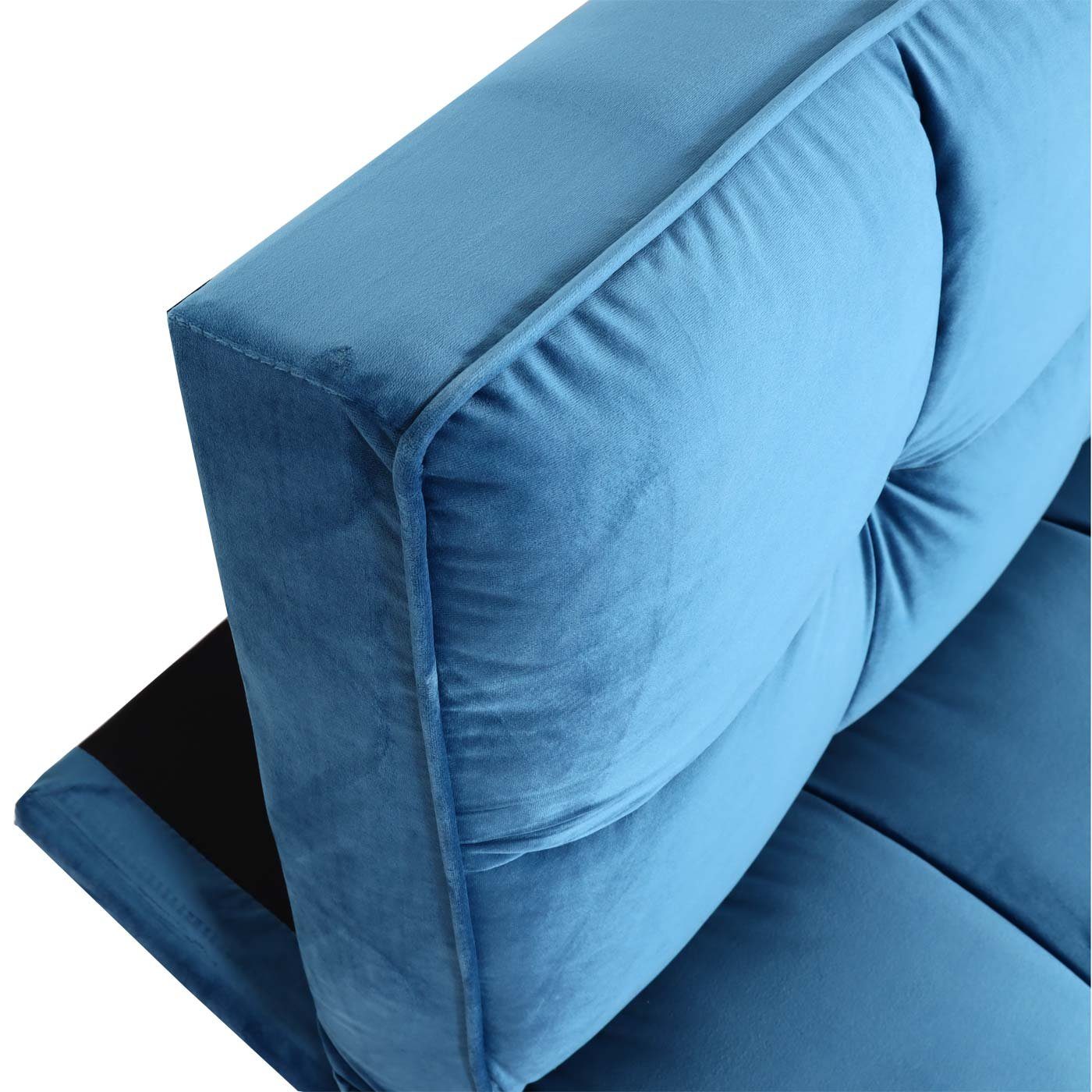 blau Mit blau MCW Sofa Schlaffunktion, verstellbare Rückenlehne, MCW-K21, Nosagfederung |