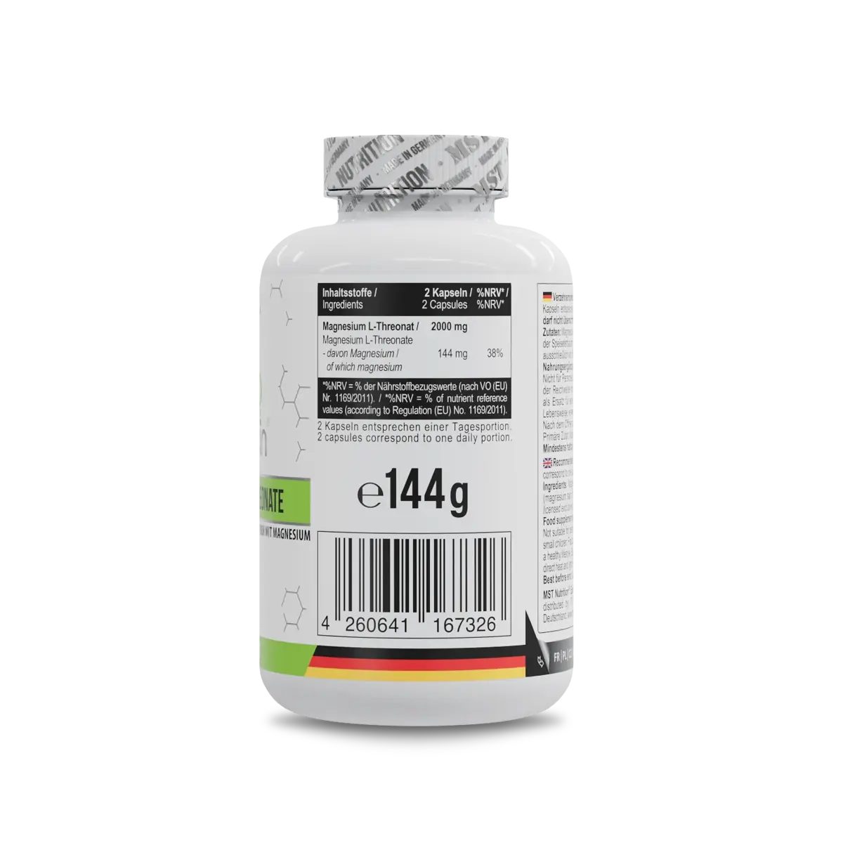 MST Nutrition MST - Magnesium L-Threonate Magtein® 1000mg - 120 Kapseln, 120 St.