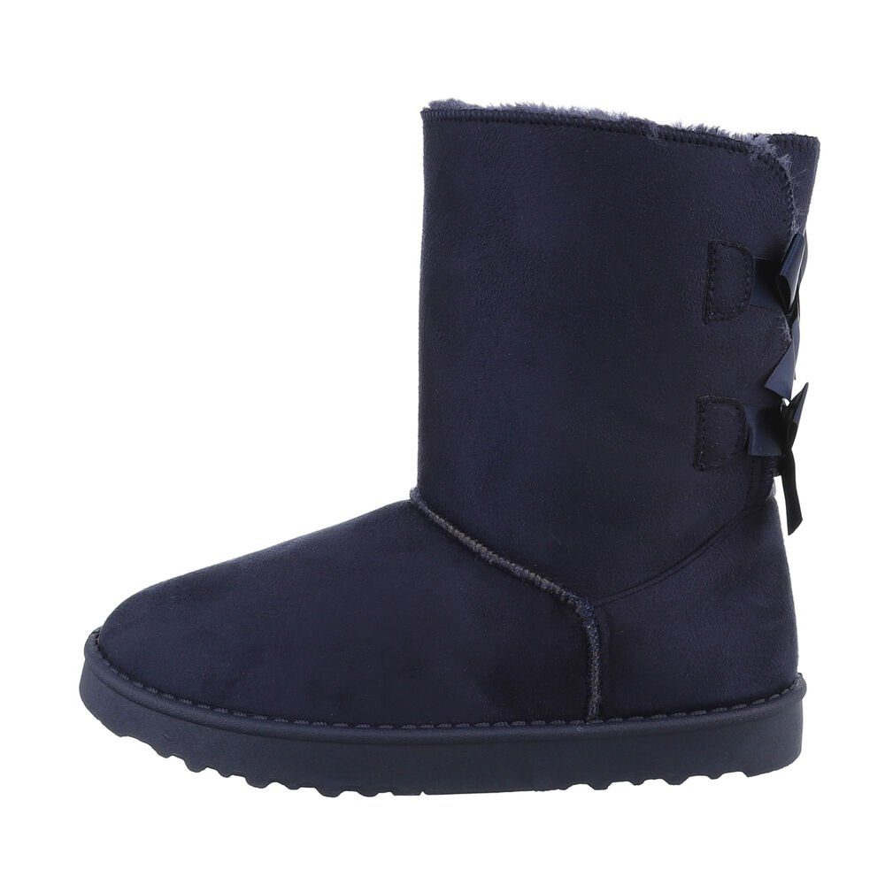 Ital-Design Damen Snowboots Freizeit Snowboots Flach Flache Stiefeletten in Dunkelblau