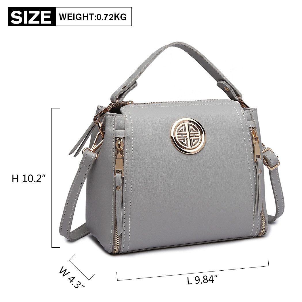 Miss Lulu Umhängetasche Elegante Damen Handtasche aus PU-Leder mit Henkel & Schulterriemen