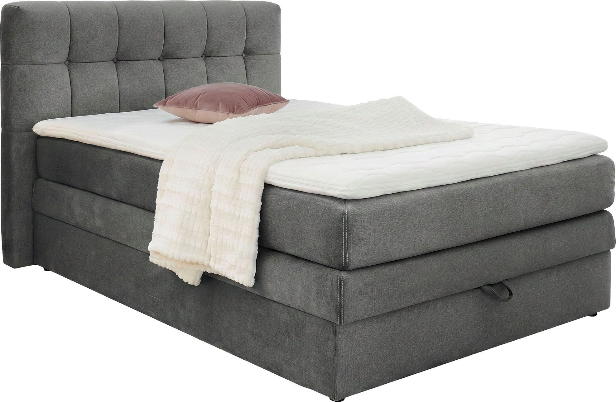 Jockenhöfer Gruppe Boxspringbett Amy, mit Bettkasten und Kaltschaum-Topper, erhältlich in 120, 140 & 180cm