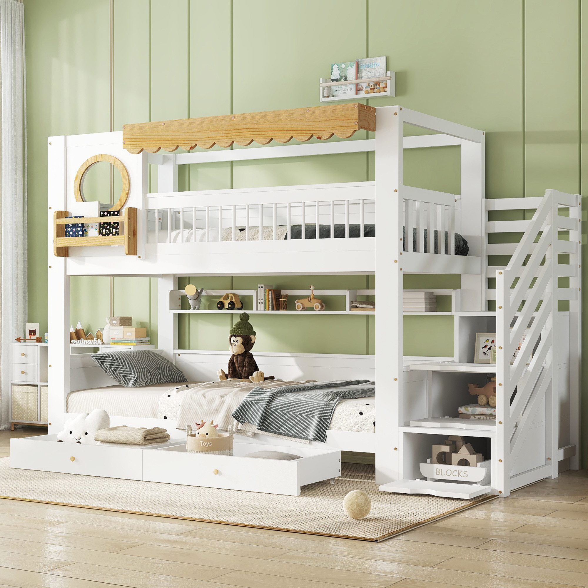 Flieks Etagenbett, Massivholz Kinderbett 90x200cm mit günstig online kaufen