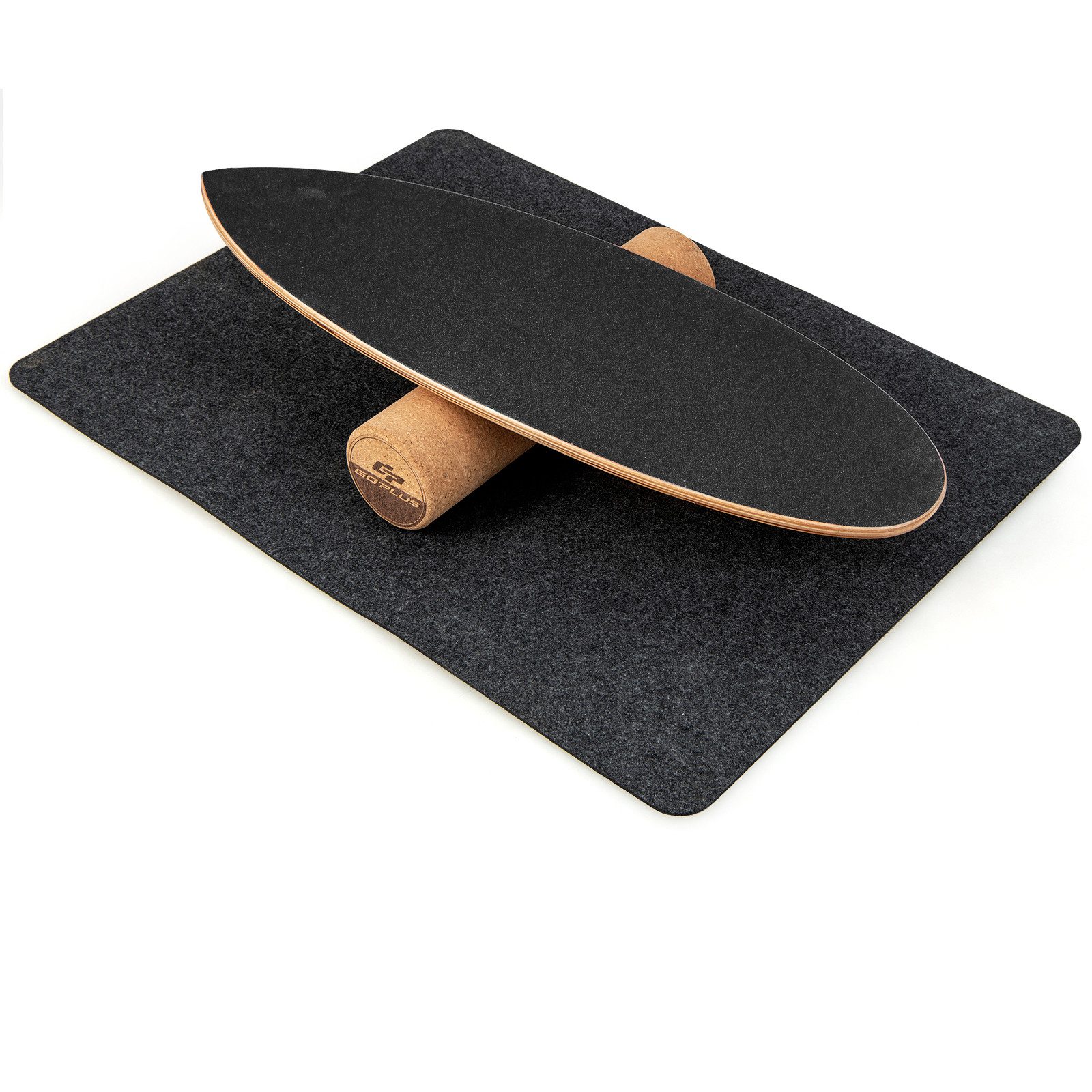 COSTWAY Balanceboard, aus Holz, für zuhause, inkl. Korkrolle, bis 227kg