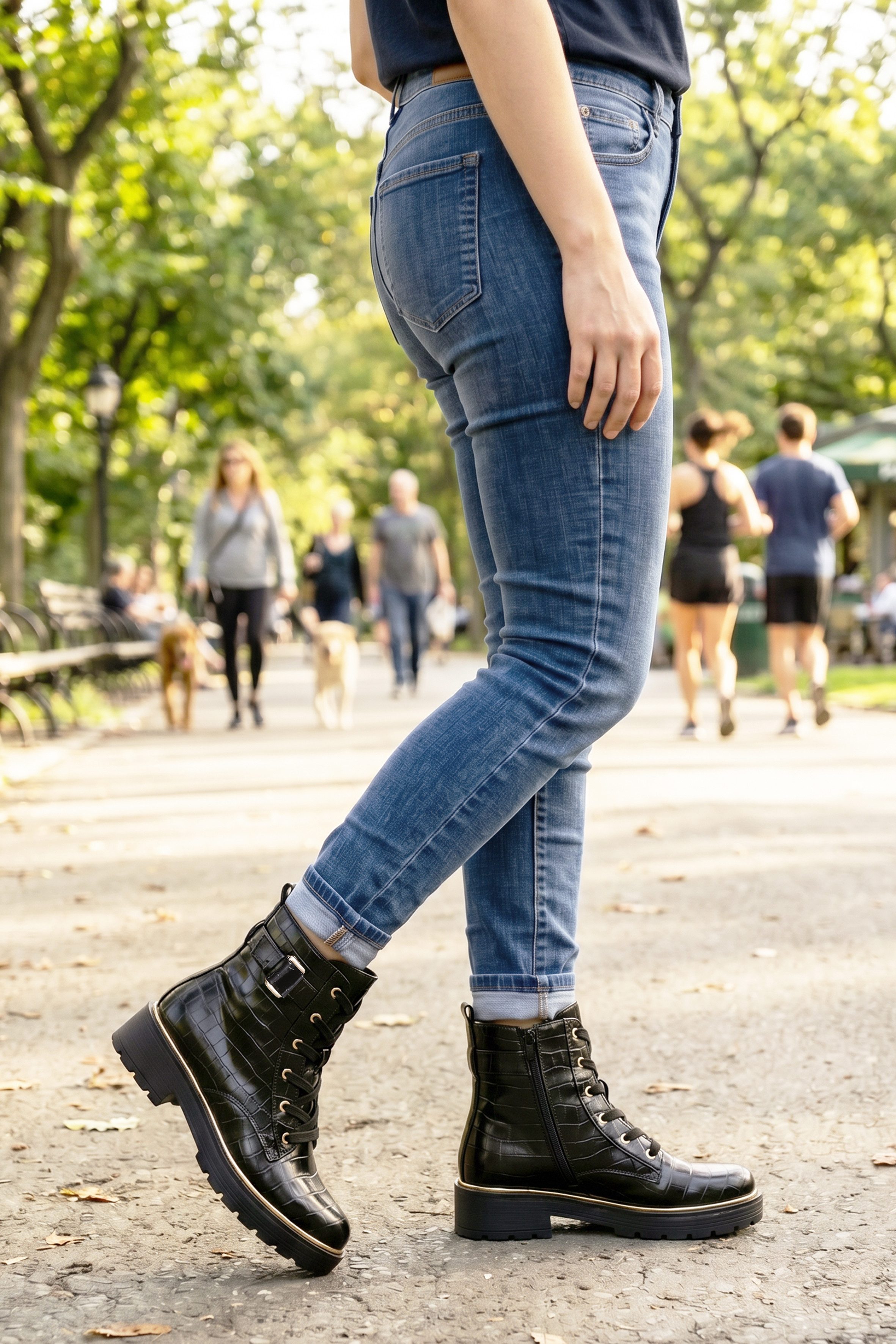 Aniston SHOES Schnürboots Schnürstiefelette, Ankle Boots im Croco-Look - NEUE KOLLEKTION – Bild 2 von 5
