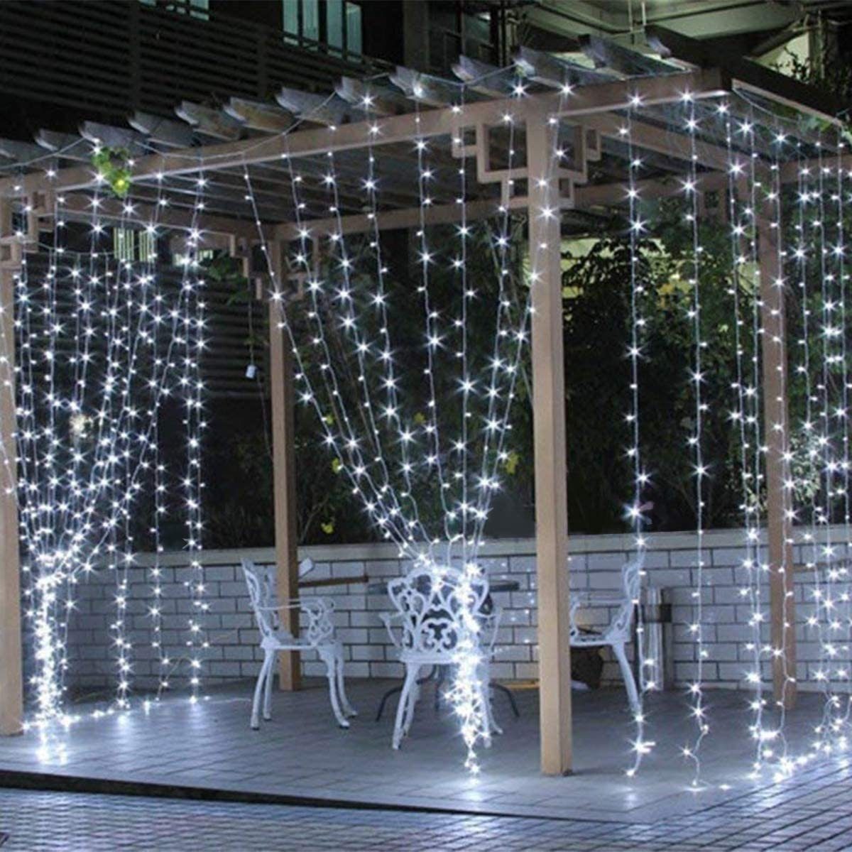 8 Lichtvorhang 3m/6m LED-Lichterkette Kaltweiß Salcar Lichterkette LED Weihnachten Beleuchtungsmodi