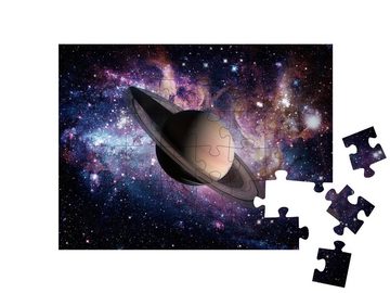 puzzleYOU Puzzle Planet Saturn ist der zweitgrößte im Sonnensystem, 48 Puzzleteile, puzzleYOU-Kollektionen Weltraum, Universum