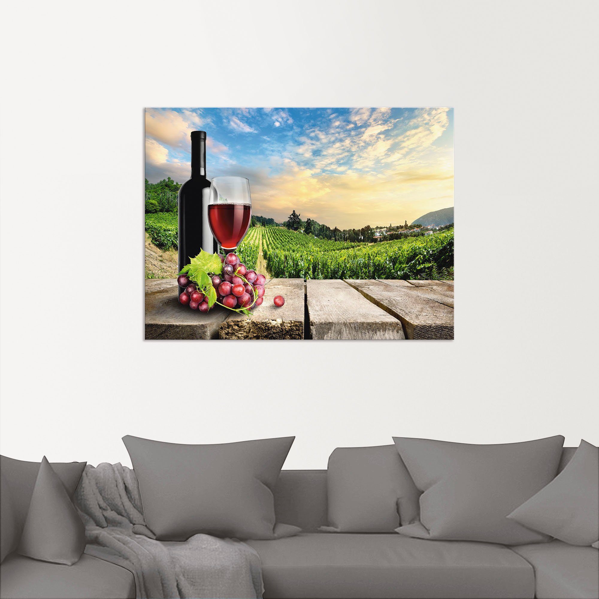 St), Alubild, (1 Wein oder versch. Berge in Artland Größen Wandaufkleber Poster als Wandbild Weinbergen, vor Leinwandbild,