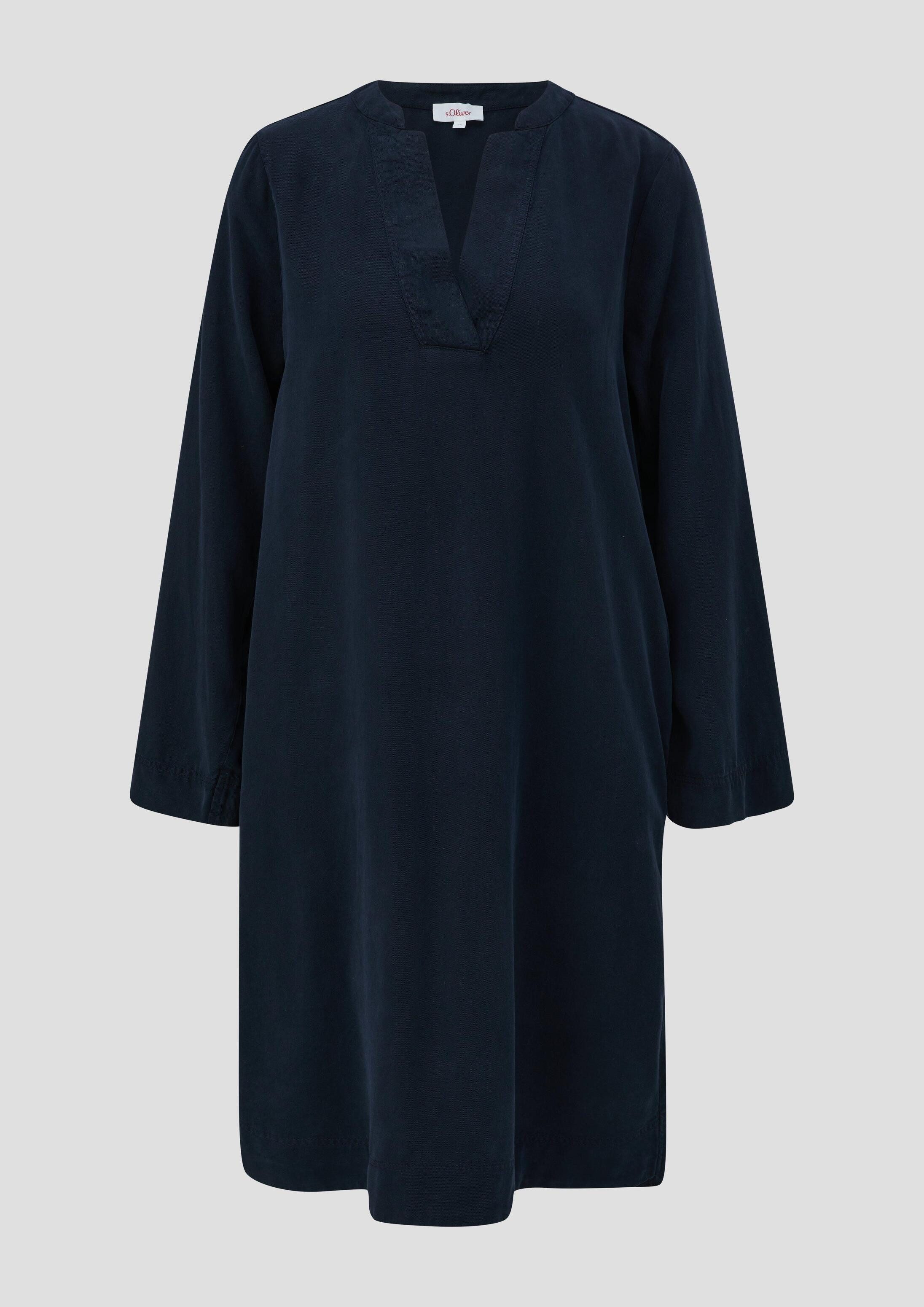 s.Oliver Midikleid Kleid Kurzes Lyocellkleid mit V-Ausschnitt