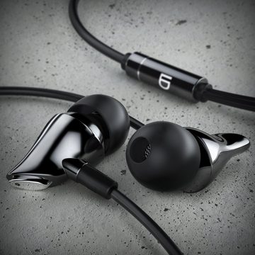 LIAM&DAAN In-Ear-Kopfhörer (High End Ceramic "Swan" 8mm Treiber / Aramid Kabel / Knickschutz)