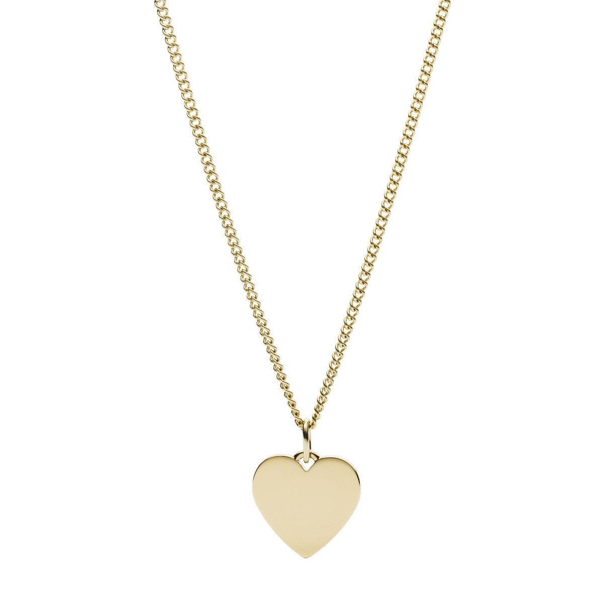 Fossil Kette mit Anhänger Kette Damen Drew Heart Edelstahl Goldfarben JF03080710