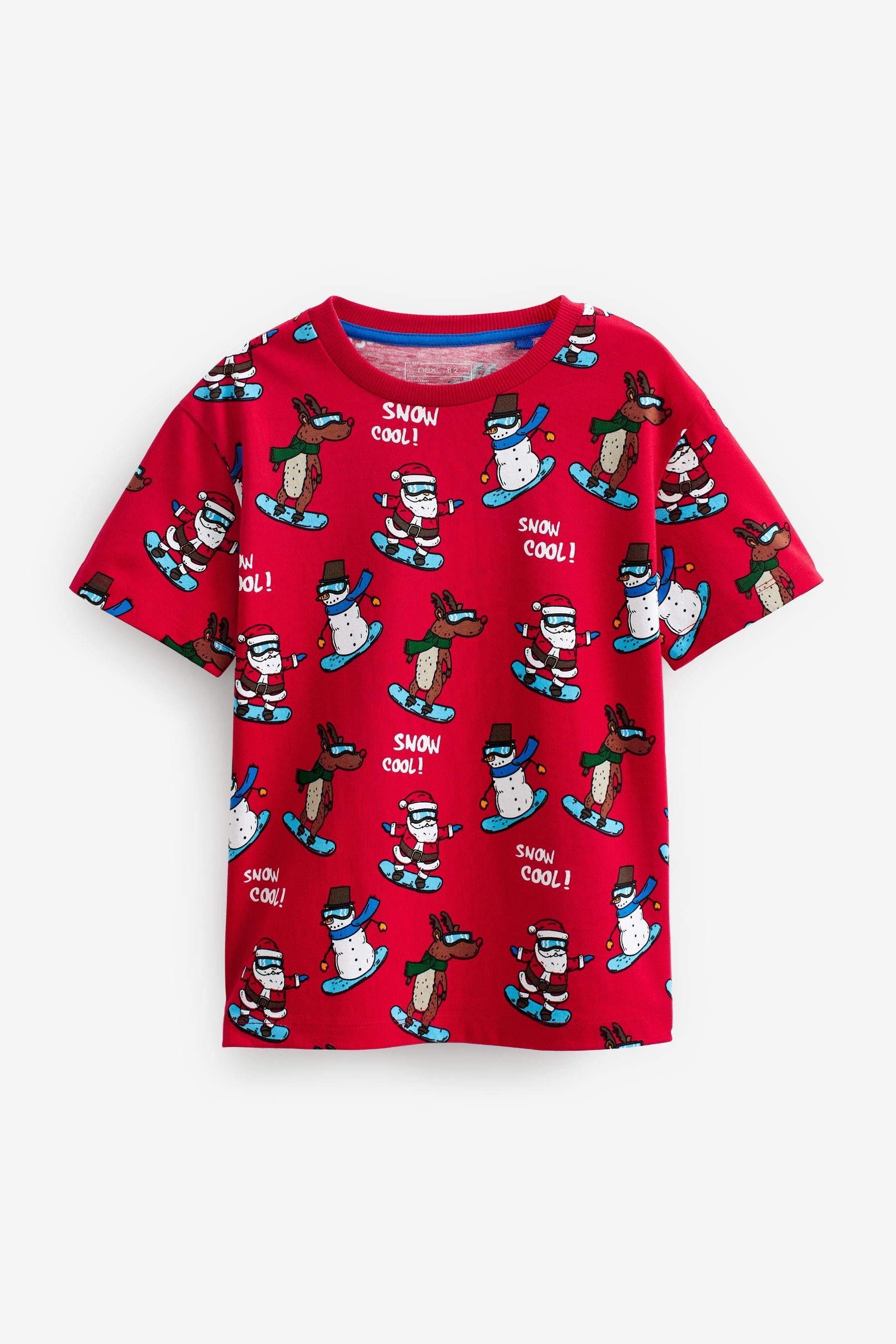Next T-Shirt T-Shirt mit Allover-Print (1-tlg) Red Christmas