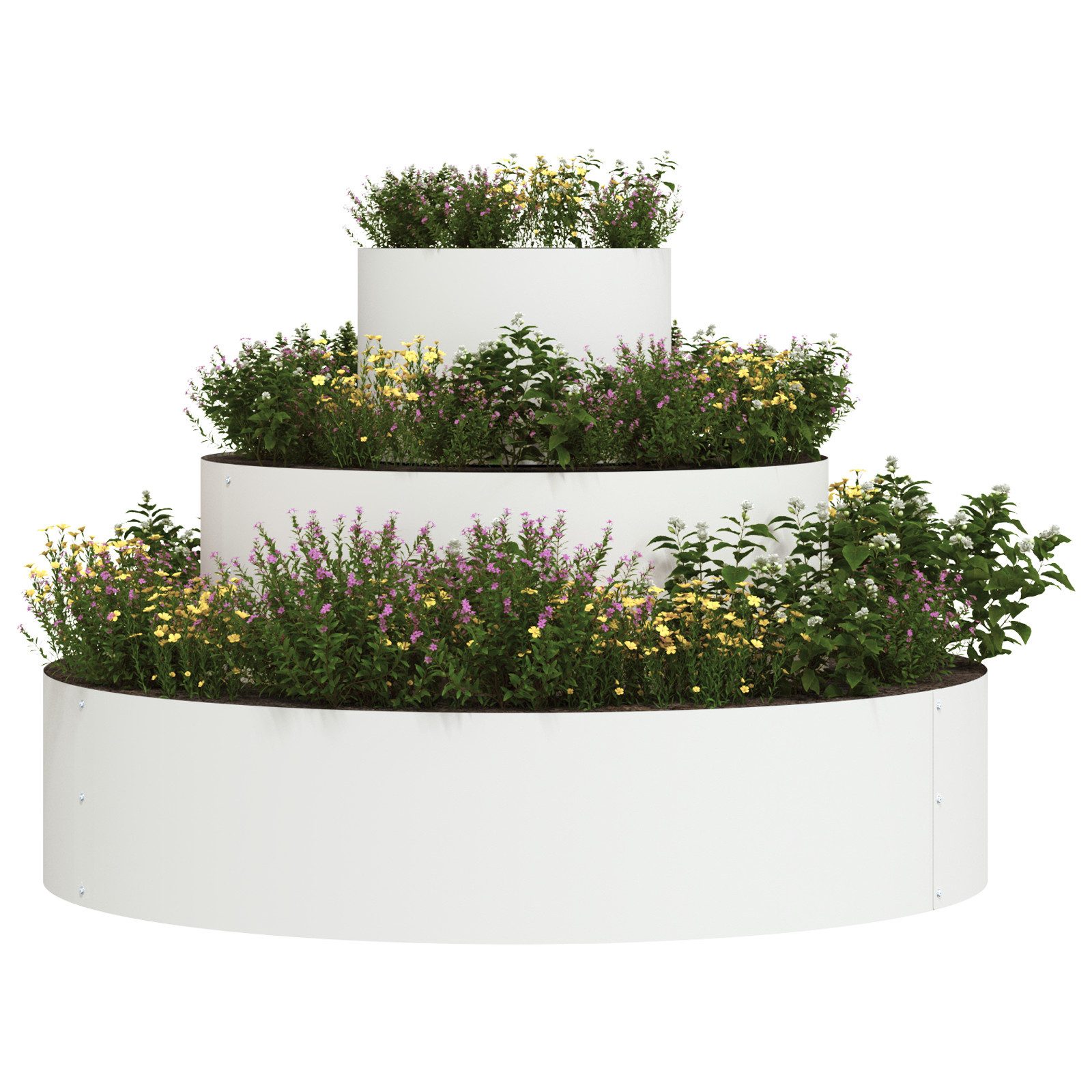 vidaXL Blumentopf Metallpflanzgefäß Stahl/Weiß Pulverbeschichteter Stahl günstig online kaufen
