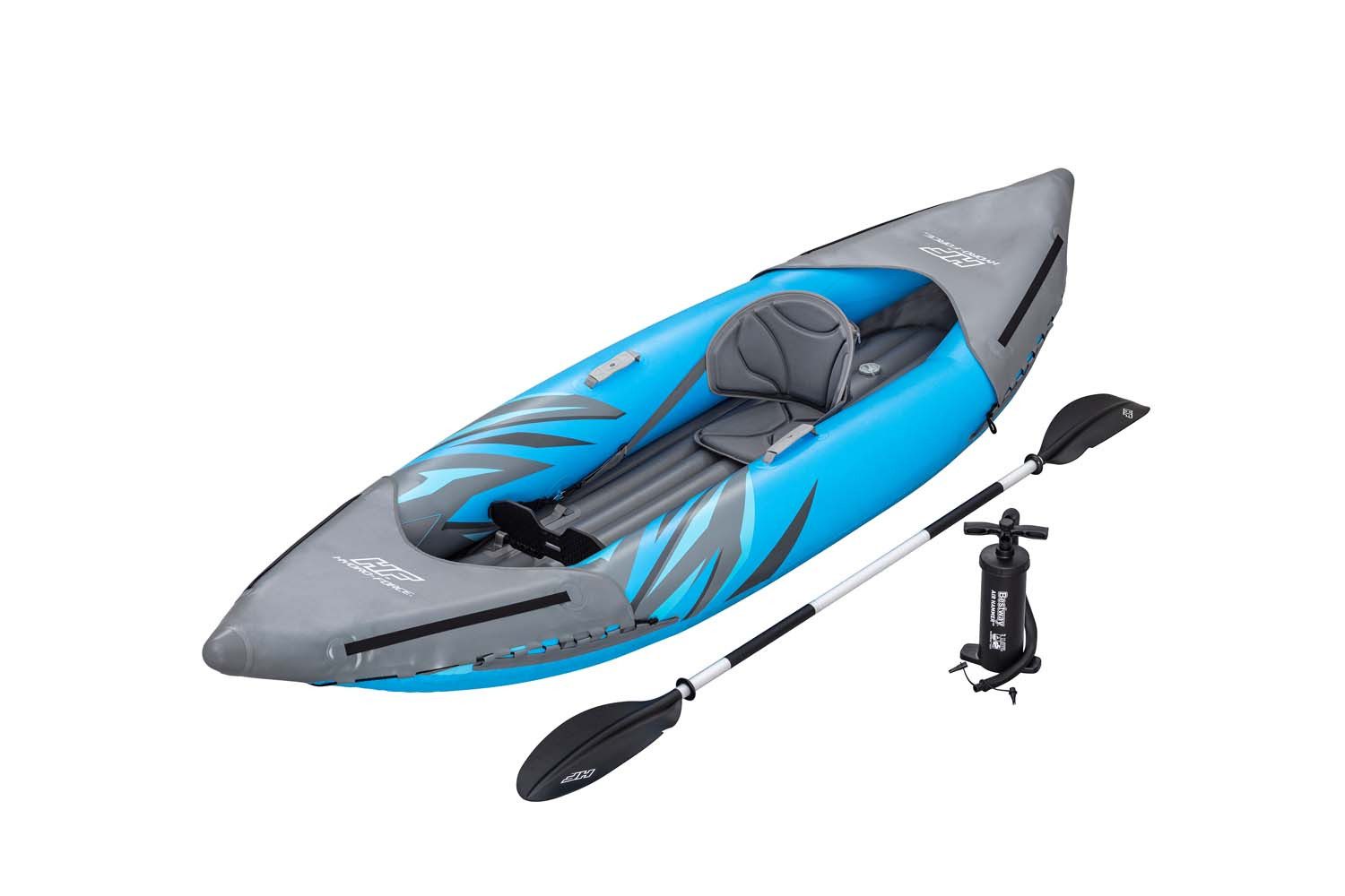Bestway Einerkajak Hydro-Force™ Surge Elite™ X1, (Set, 1-St., mit Paddel, Handpumpe, Ausrüstungstasche und Tragetasche), Verstellbarer Sitz mit Aufbewahrungsfach