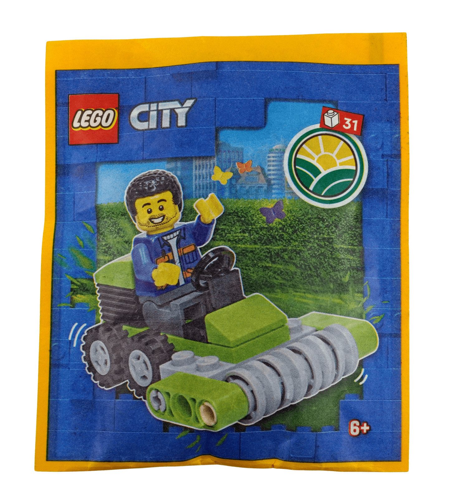 LEGO Minifigur City Arbeiter Rasenmäher 952303 - Menge 1x Spielbausteine