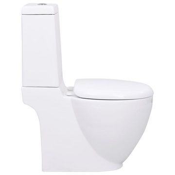 vidaXL Tiefspül-WC »WC Keramik-Toilette Badezimmer Rund Senkrechter Abgang Weiß«