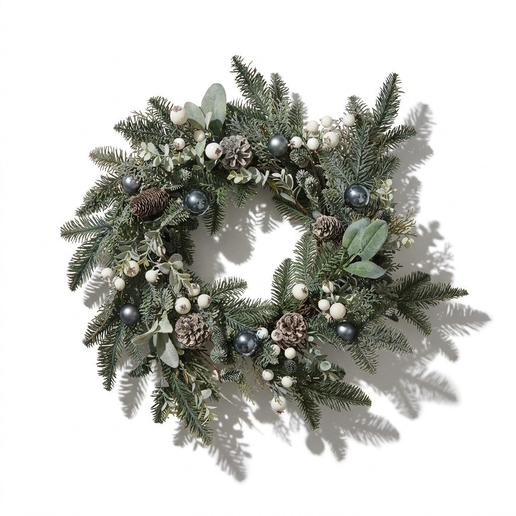 Home-trends24.de Dekokranz Winter Deko Kranz groß Tür Tannen Wand Weihnachen Ø 55 cm