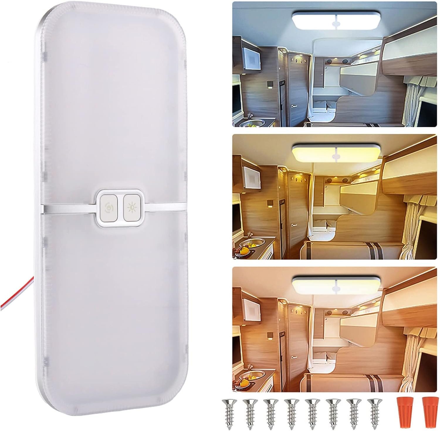 Bedee Deckenleuchte 204 LED Lampe Dimmbar Wohnmobil Auto Innenbeleuchtung 12V, LED fest integriert
