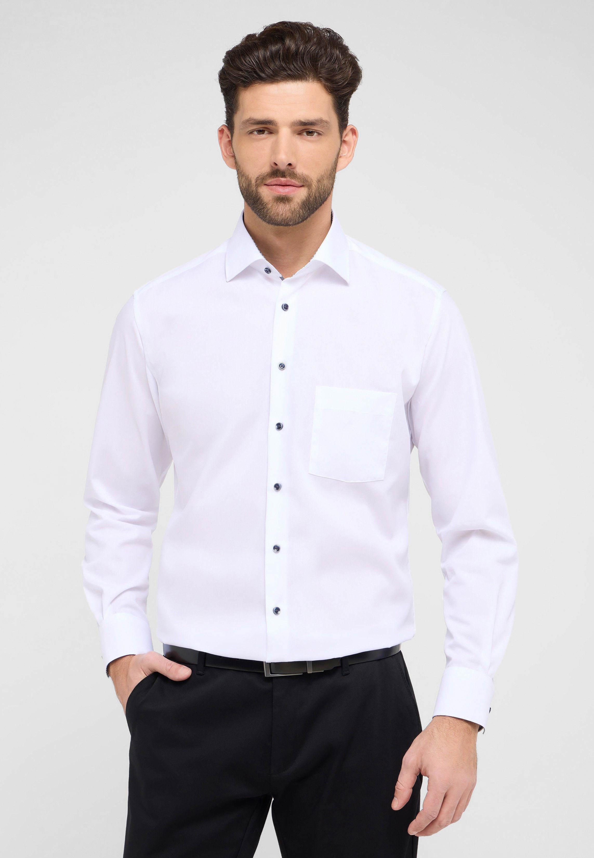 Eterna Businesshemd ETERNA MODERN FIT Langarm Hemd weiß popeline 1305-00-X15K - ORIGINAL