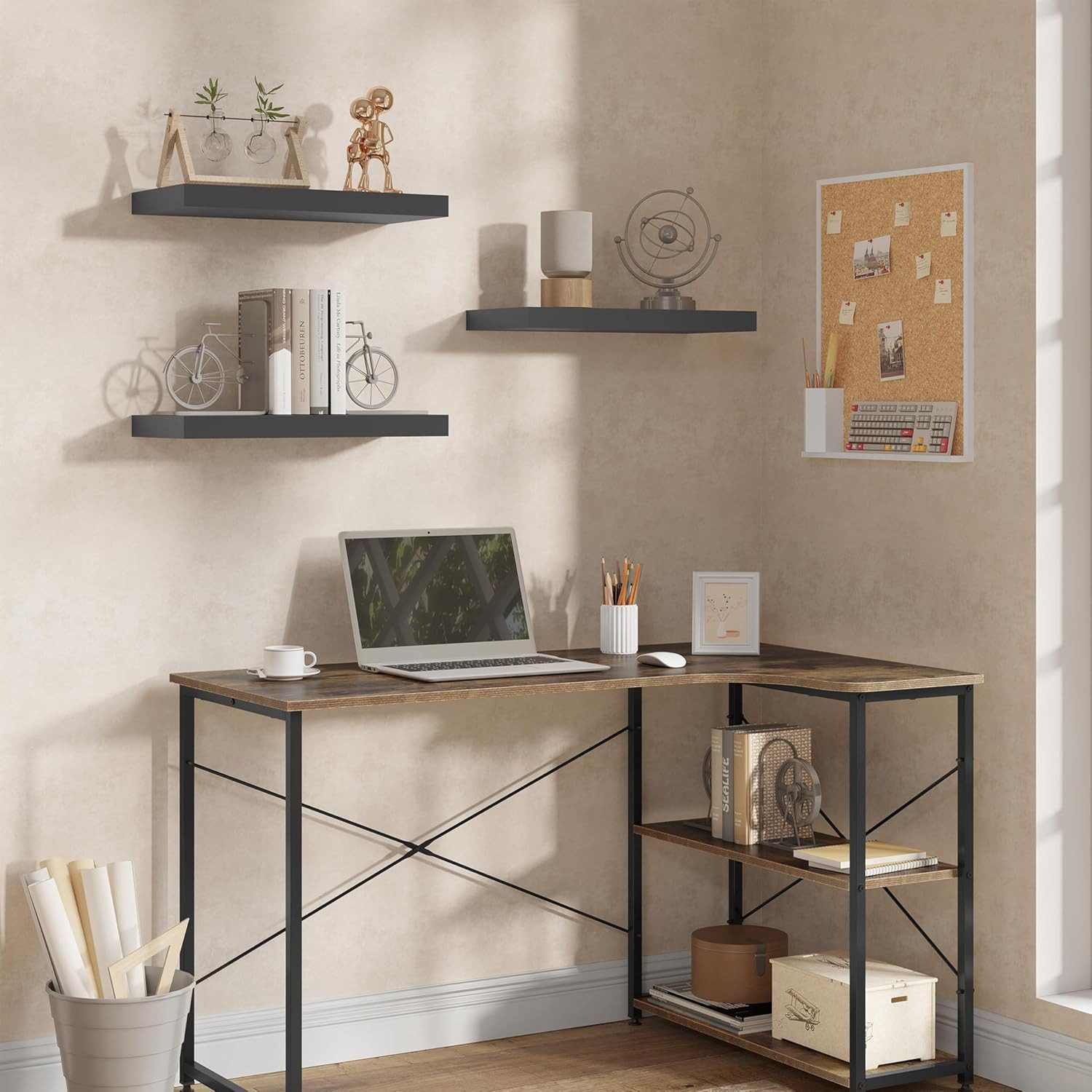 Woltu Wandregal, 3er Set Hängeregal, Unsichtbares integriertes Aufhängesyst günstig online kaufen