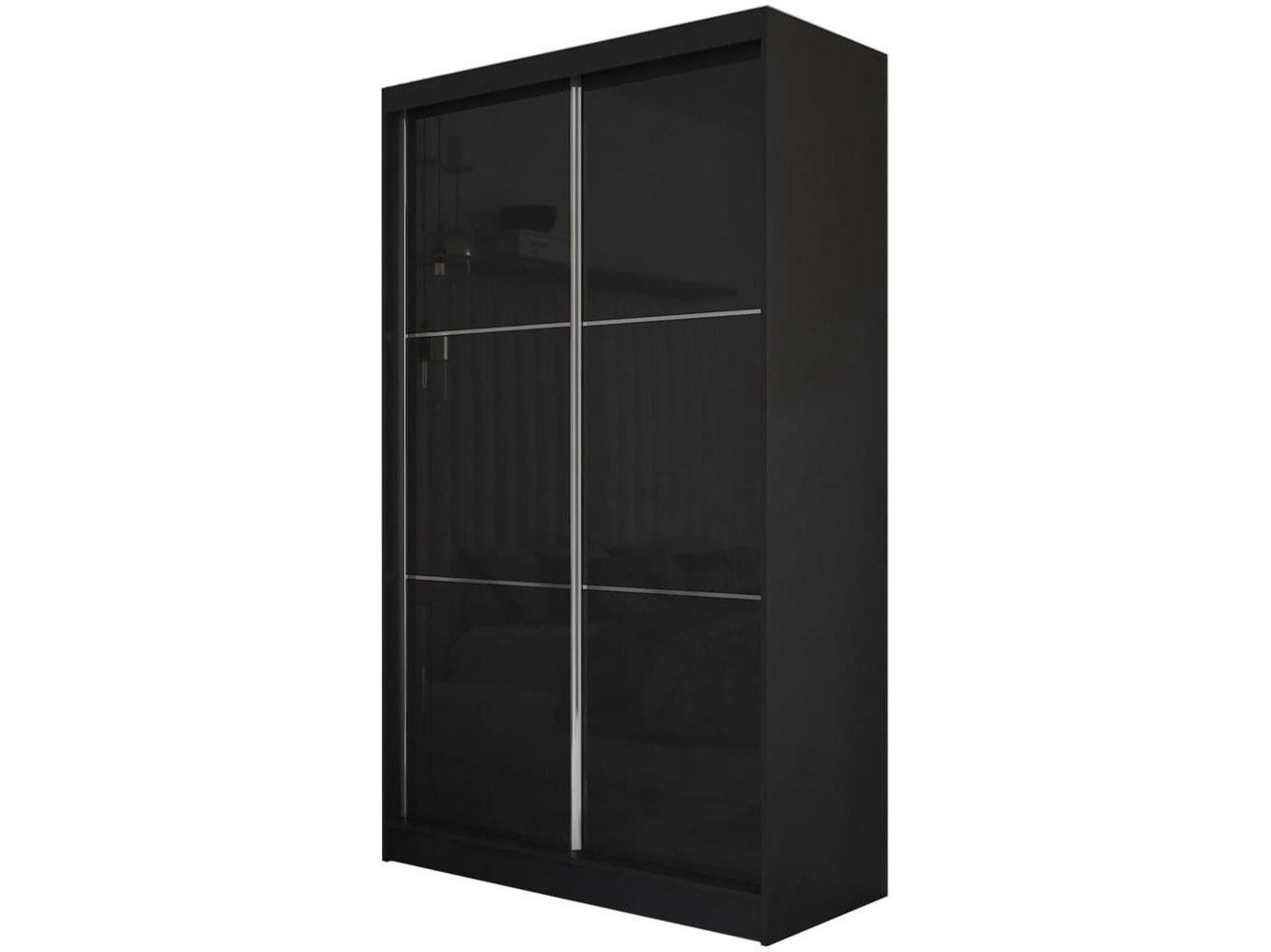Beautysofa Schwebetürenschrank Viva mit Lacobel-Glas (4 Farben: Weiß, Grau, Schwarz und Kaschmir, mit oder ohne Schubladeneinsätze) Moderner Kleiderschrank