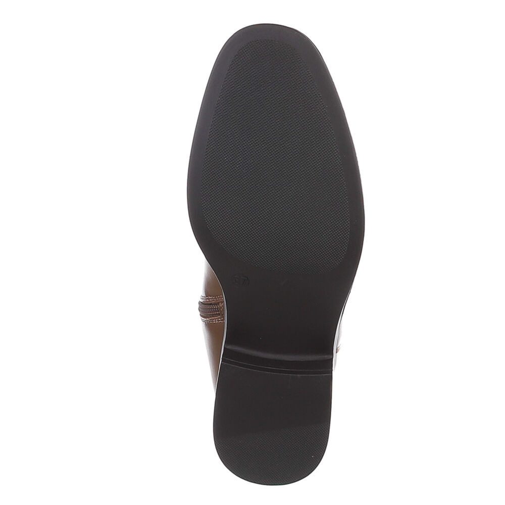 Ital-Design Damen Freizeit Stiefel (88577480) Blockabsatz Flache Stiefel in Hellbraun