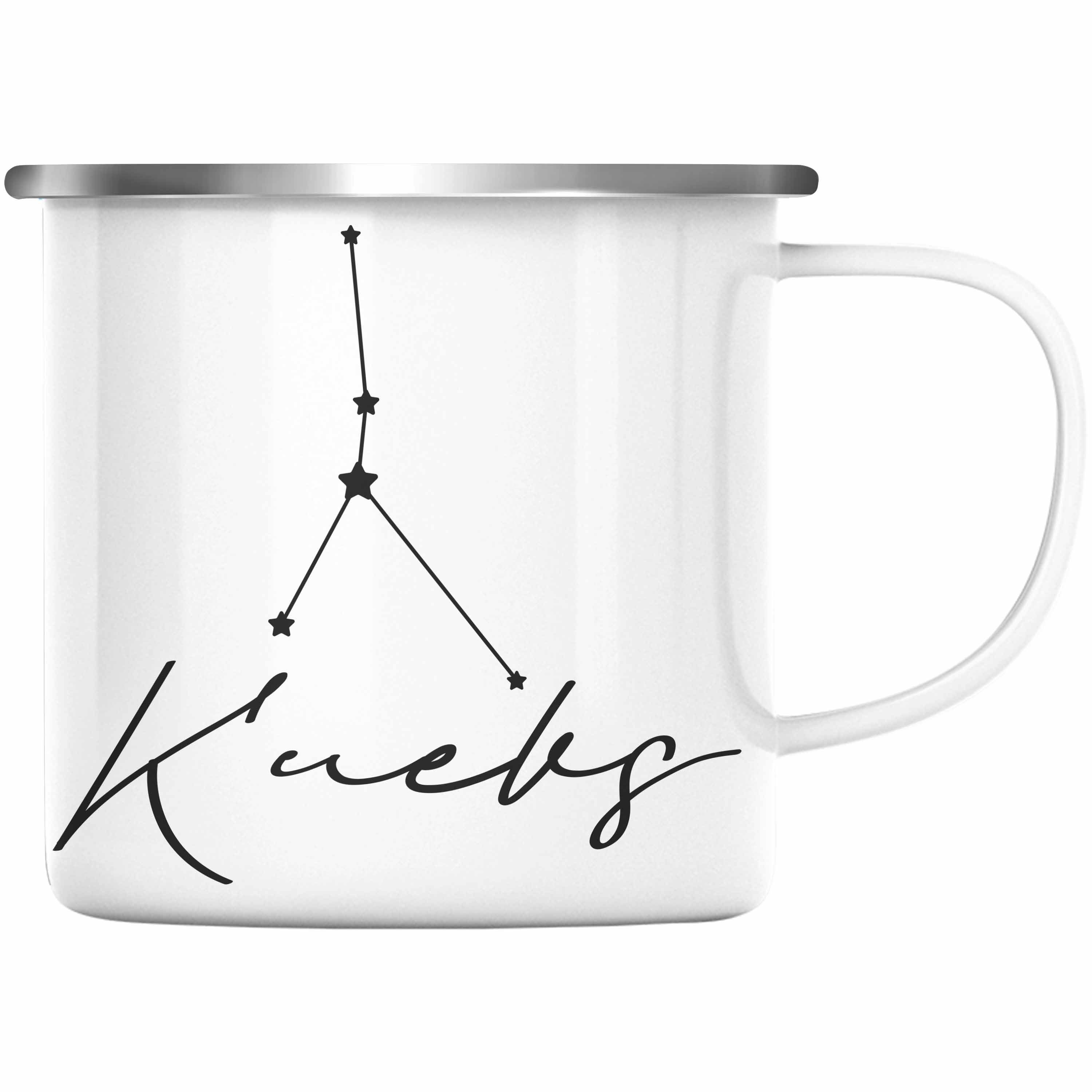 Thermotasse Trendation - Krebs Sternzeichen Emaille Tasse Geschenk Horoskop Tierkr
