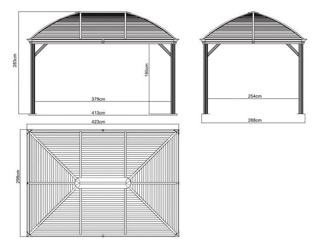 Clemens Hobby Tec Set: Pavillon Moreno 10x14, BxT: 423x298 cm, anthrazit