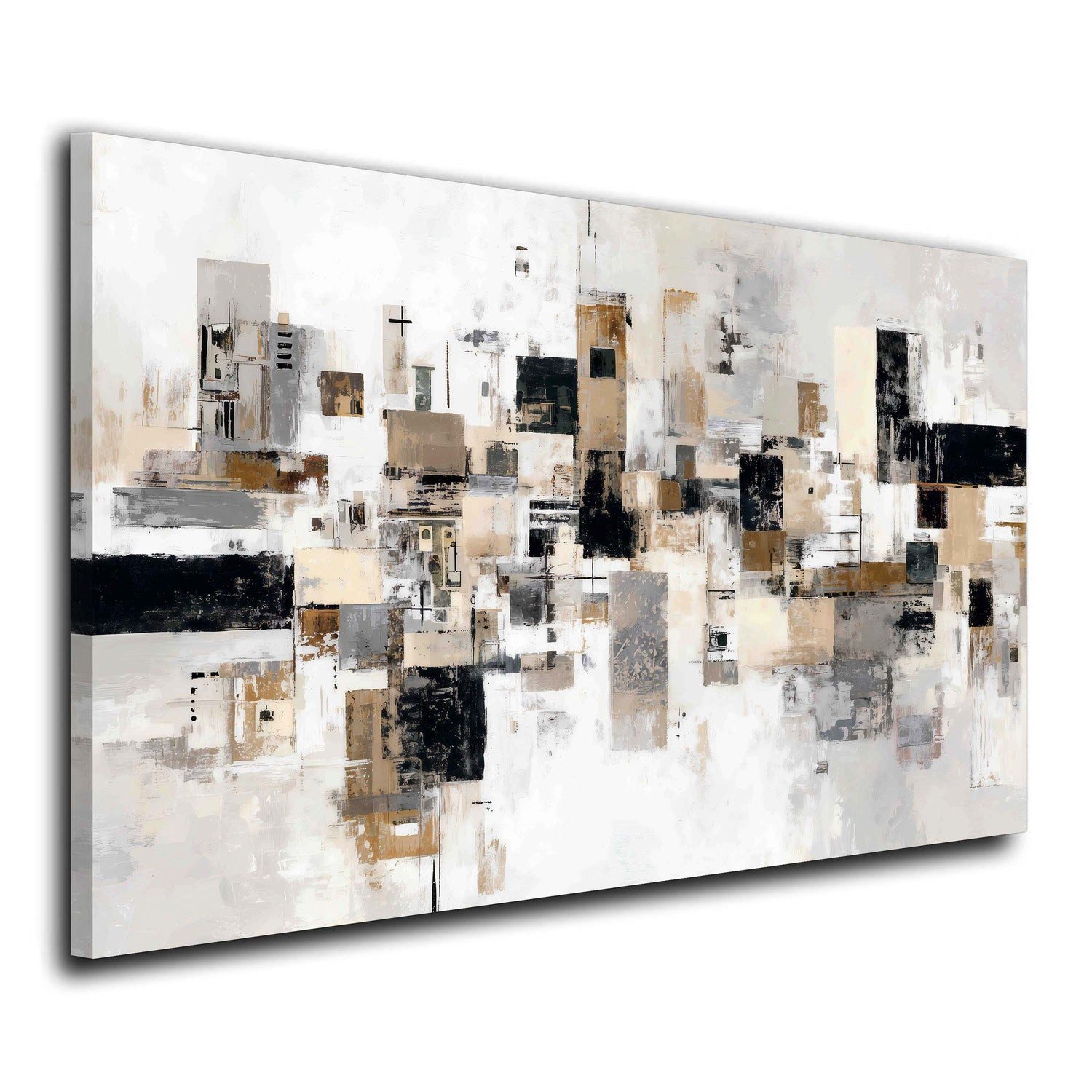 Artedinoi Leinwandbild Abstrakt Stadt Geometrie modern Wandbild Leinwandbild Kunstdruck XL De, Stadt-Geometrie, abstrakt
