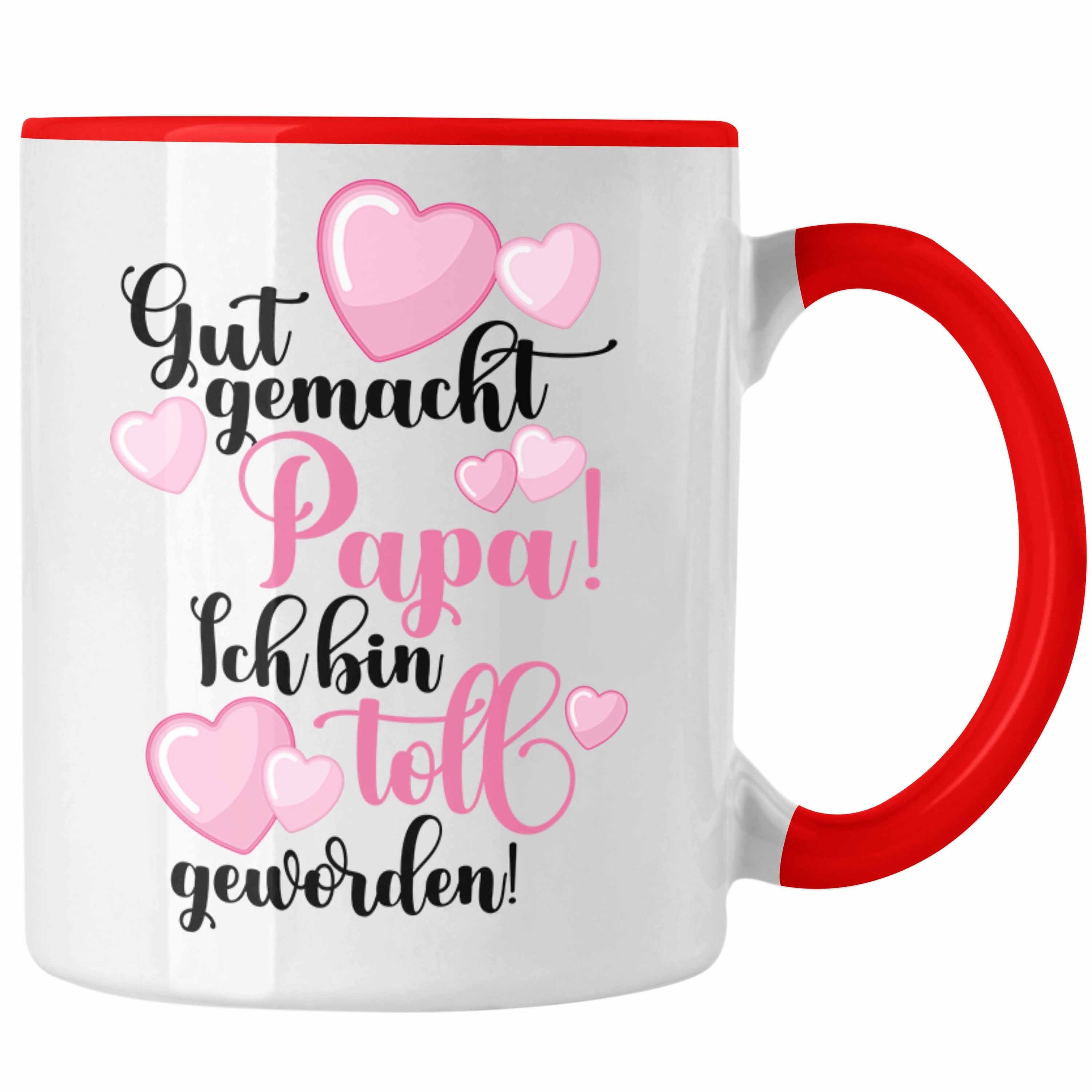 Trendation Tasse Trendation - Vater Geschenk Tasse Vatertag Geschenkidee Papa Geschenke von Tochter Lustige Tasse Rot | Teetassen