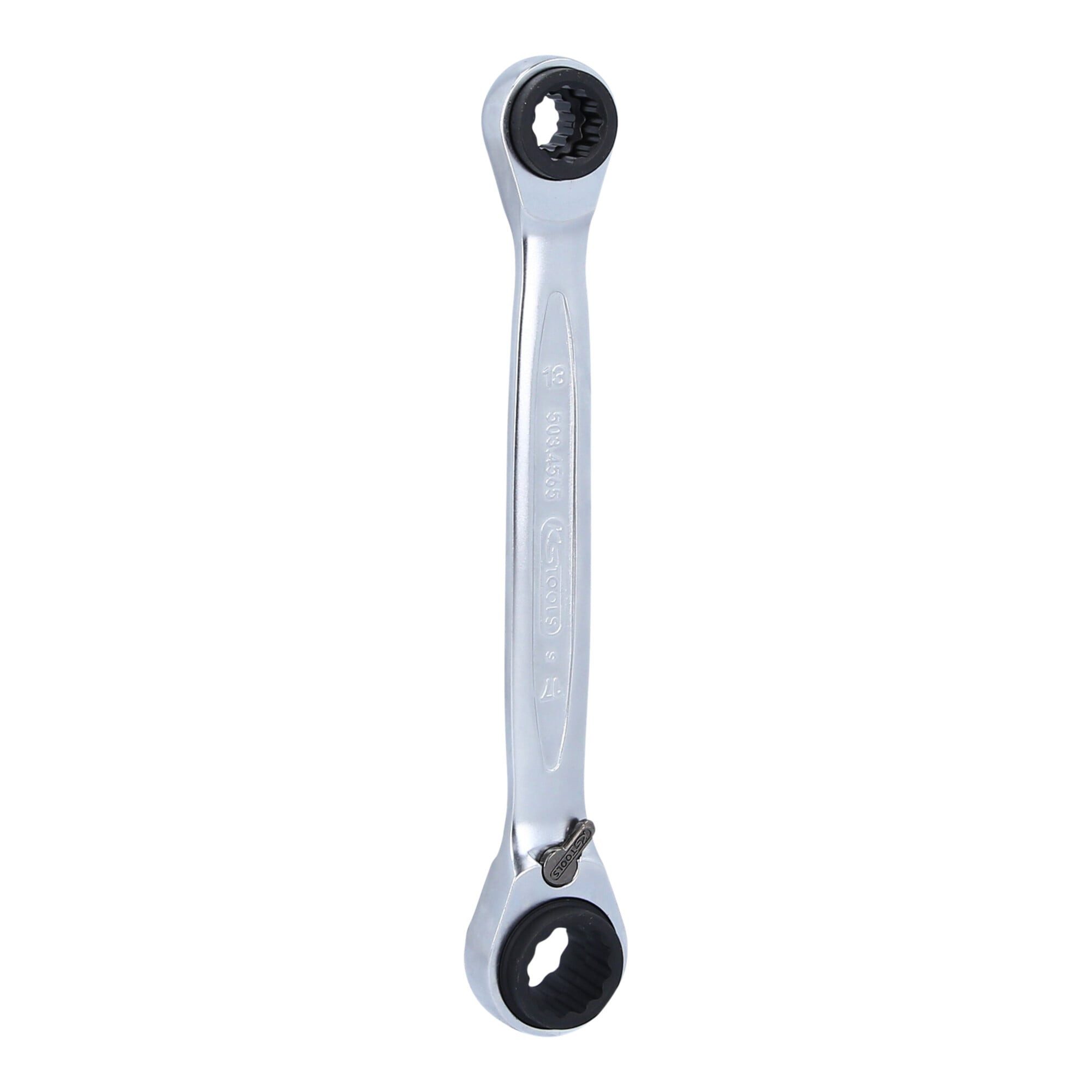 KS Tools Ratsche KS Tools 4 in 1 GEARplus umschaltbar Doppel-Ratschenringschlüssel, 10x