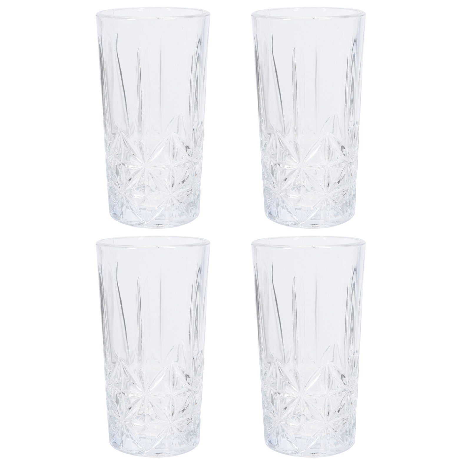 HTI-Living Longdrinkglas Tringläser-Set 260 ml, 4 Stück geschliffen, Glas, Longdrinkglas