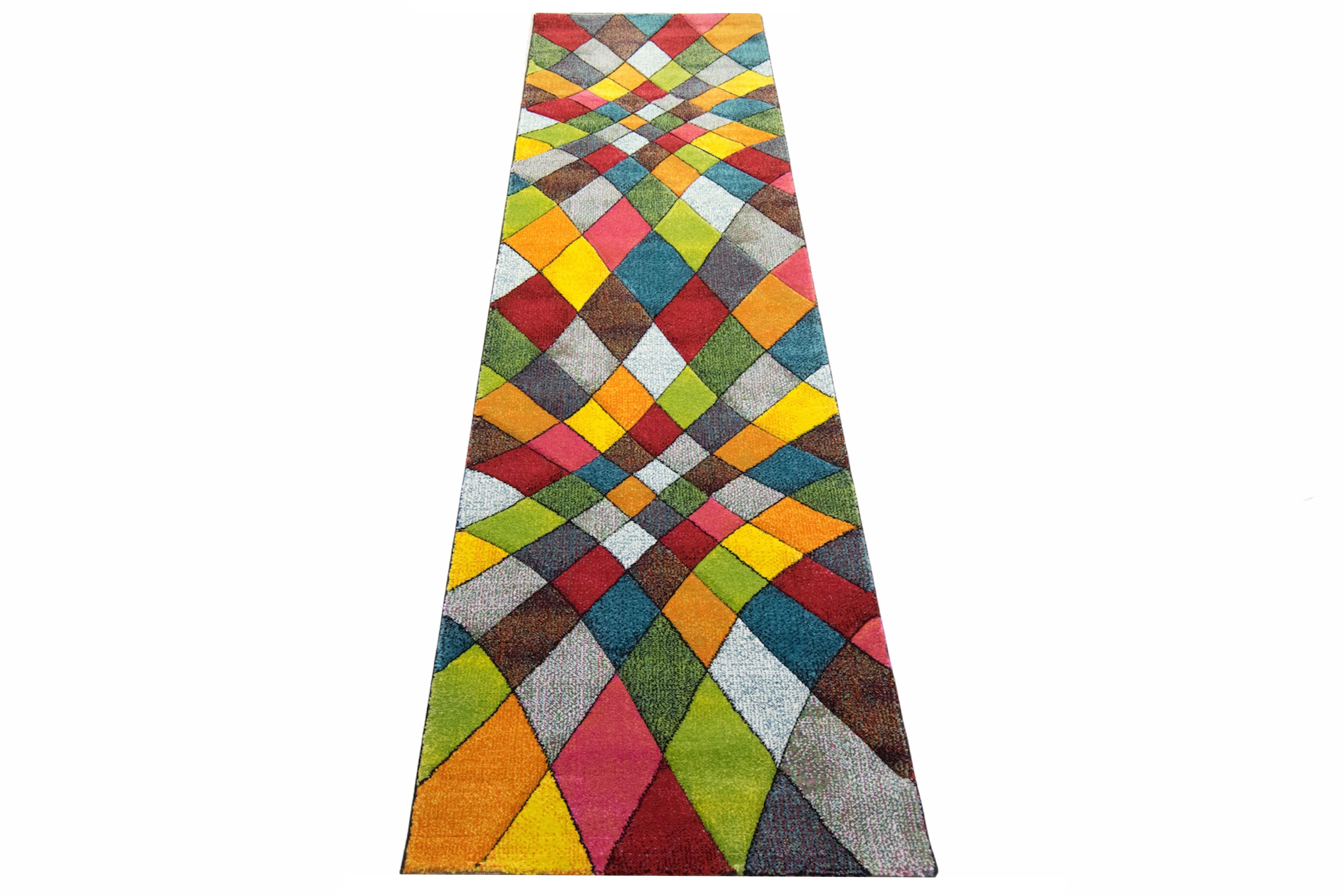 Carpetia Teppich Wohnzimmerteppich modern orange gelb grün - pflegeleicht, rechteckig, Höhe: 13 mm – Bild 3 von 5