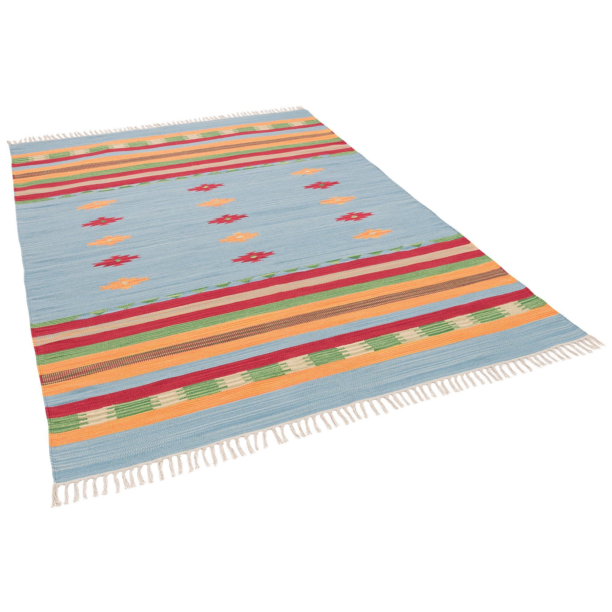 Pergamon Wollteppich Baumwolle Natur Kelim Teppich Lina Stripes, Rechteckig, Höhe: 8 mm – Bild 5 von 5