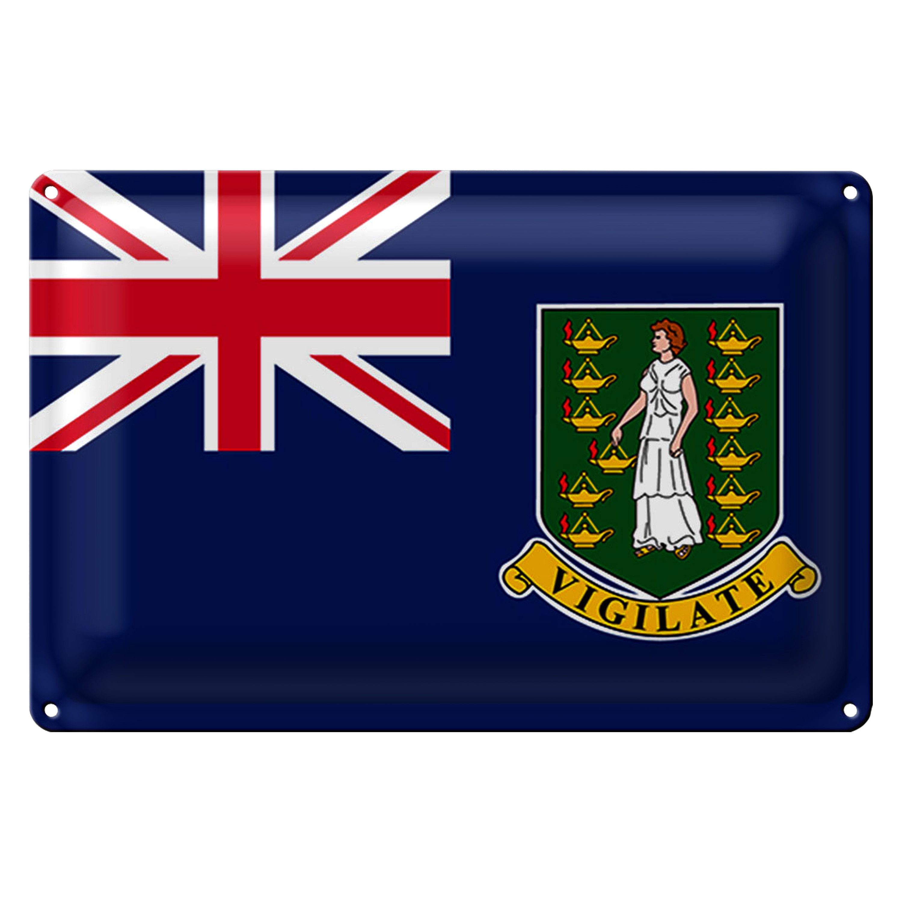 Roomando Metallschild Flagge Britische Jungferninseln 40x30cm Flag