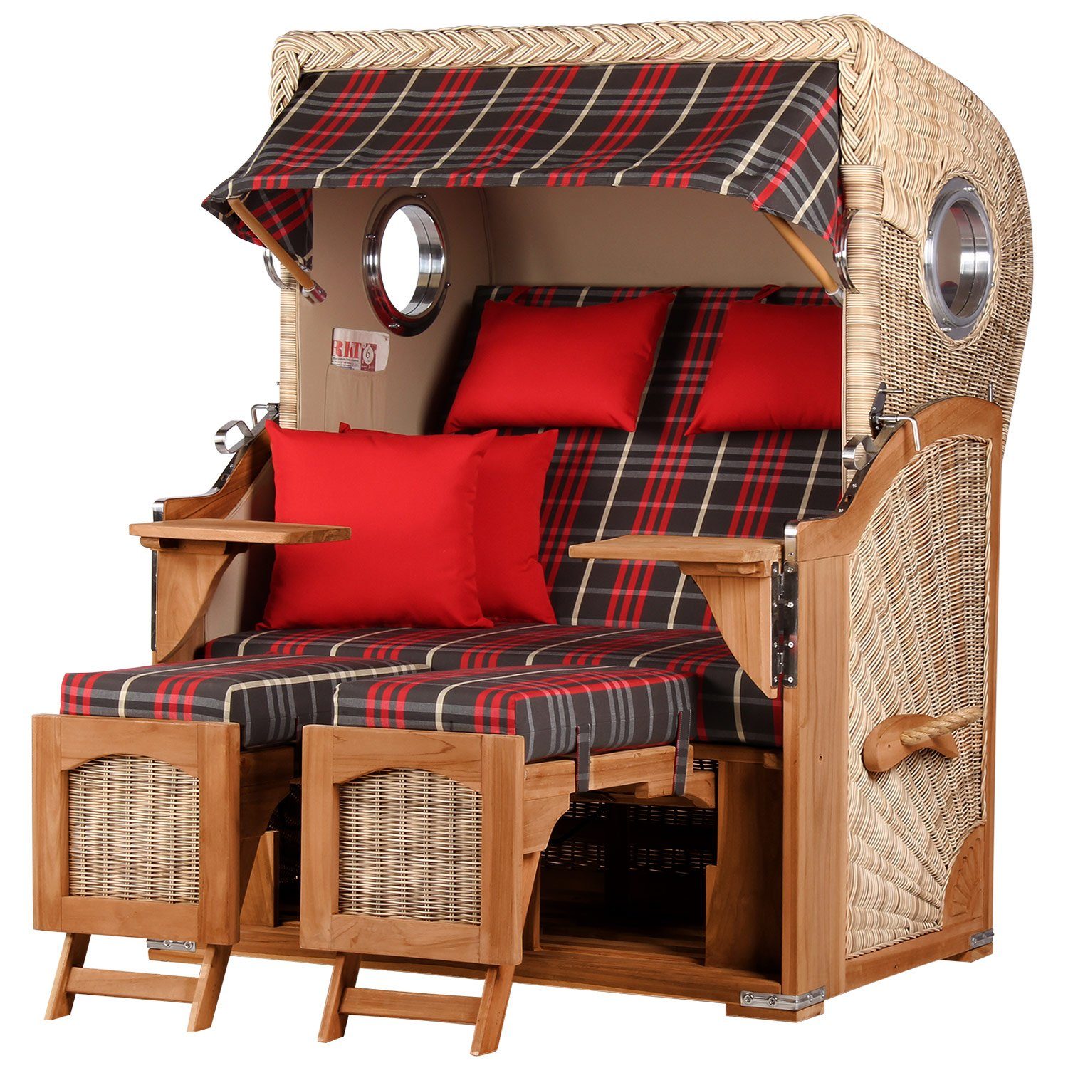 bene living Strandkorb »Ammersee Teak Bullauge PE shell Modell 529