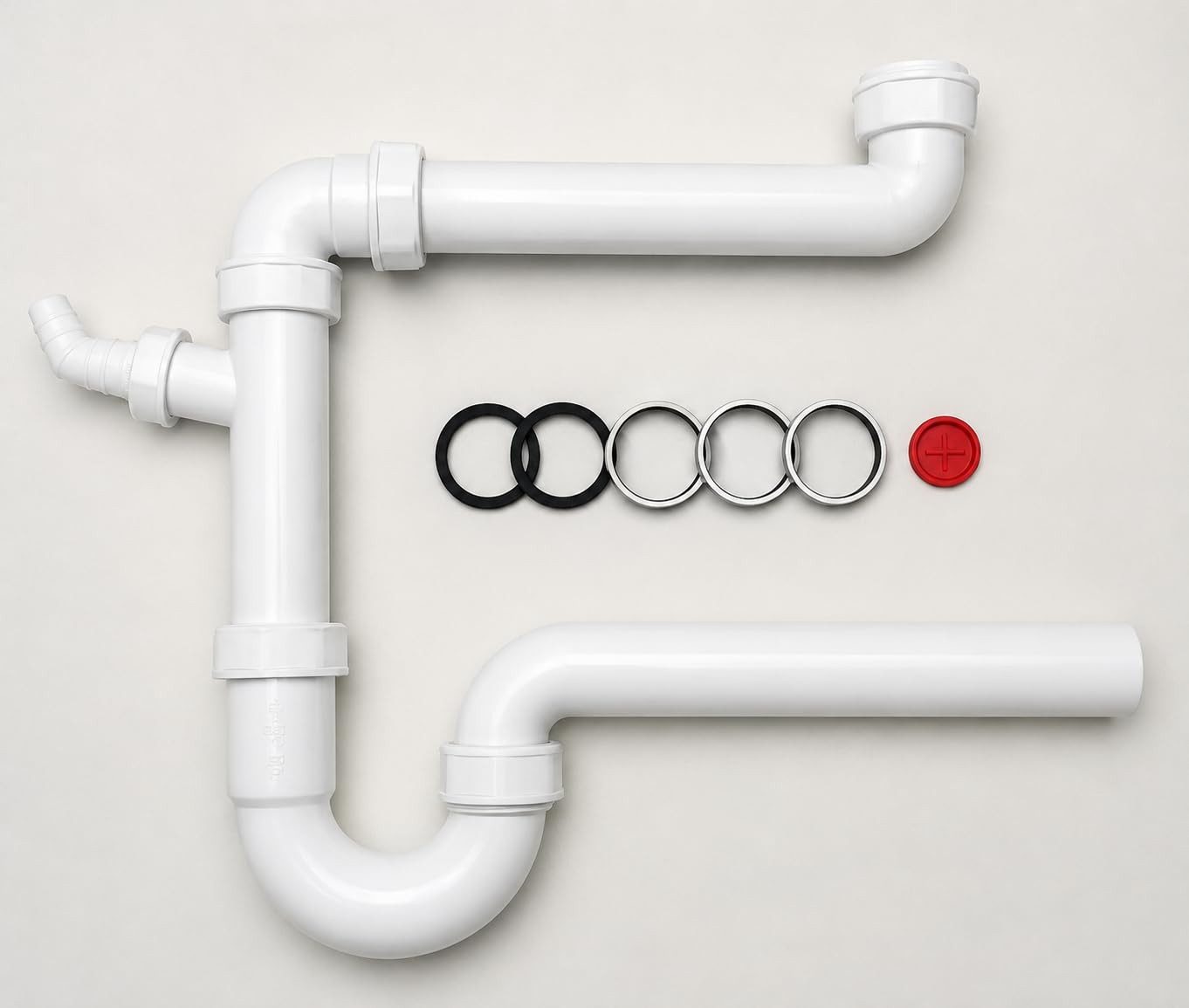 keenberk Siphon Raumsparer Geräteanschluss 1 1/2 Zoll mit 40 mm Anschluss Spüle Küche – Bild 4 von 5