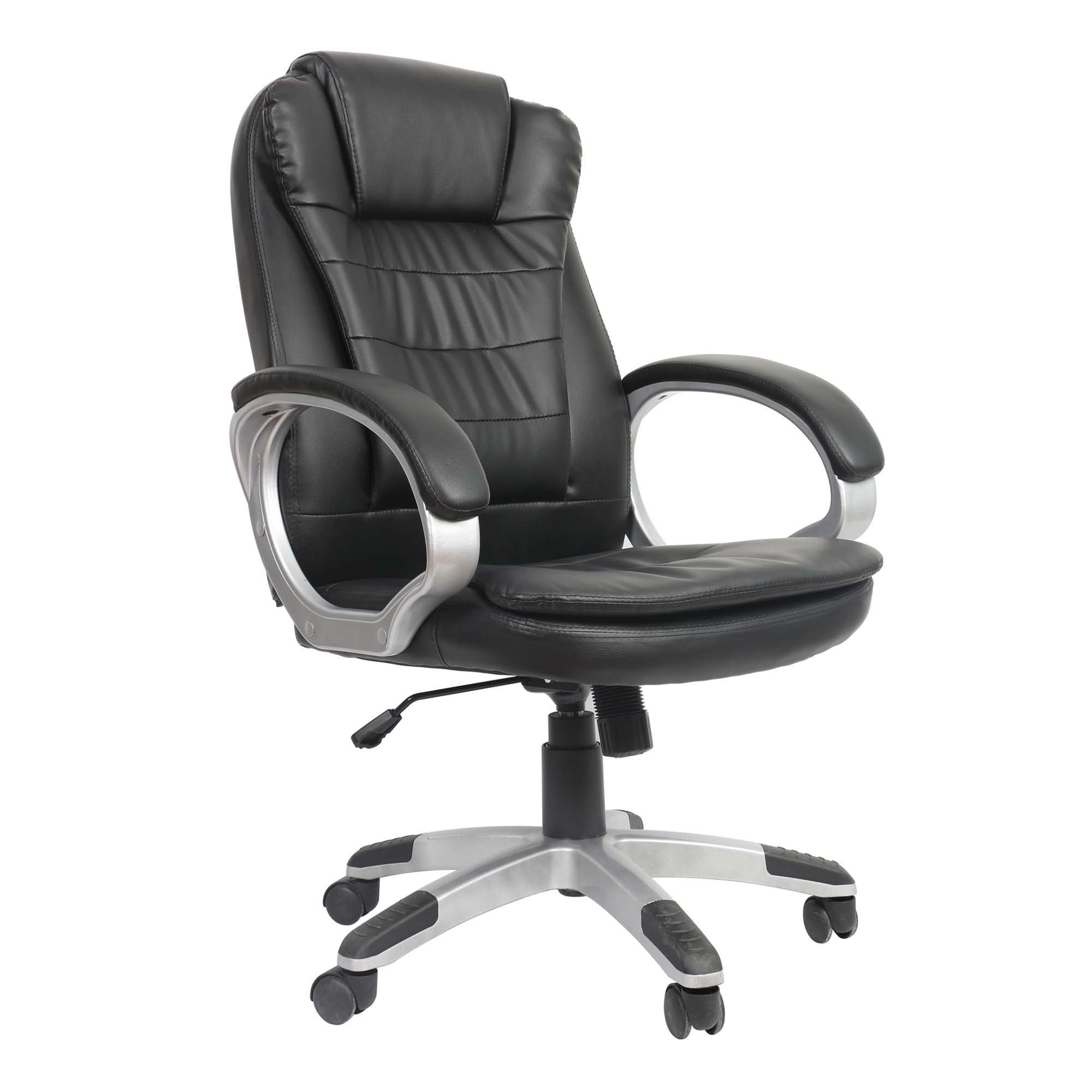 Profi-Bürostuhl Seattle – Drehstuhl Chefsessel, 150kg Belastbar, Textil Schwarz, Mit Wipptechnik