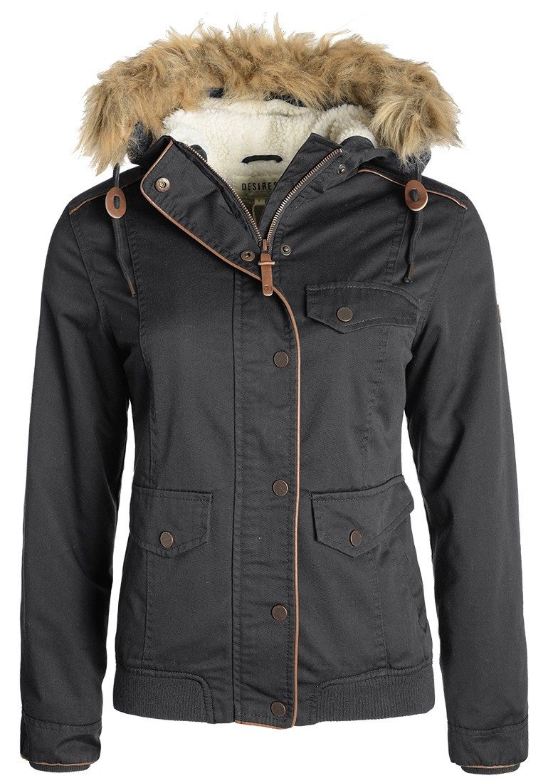 DESIRES Winterjacke Annika warme Jacke mit abnehmbarem Kunstfellkragen