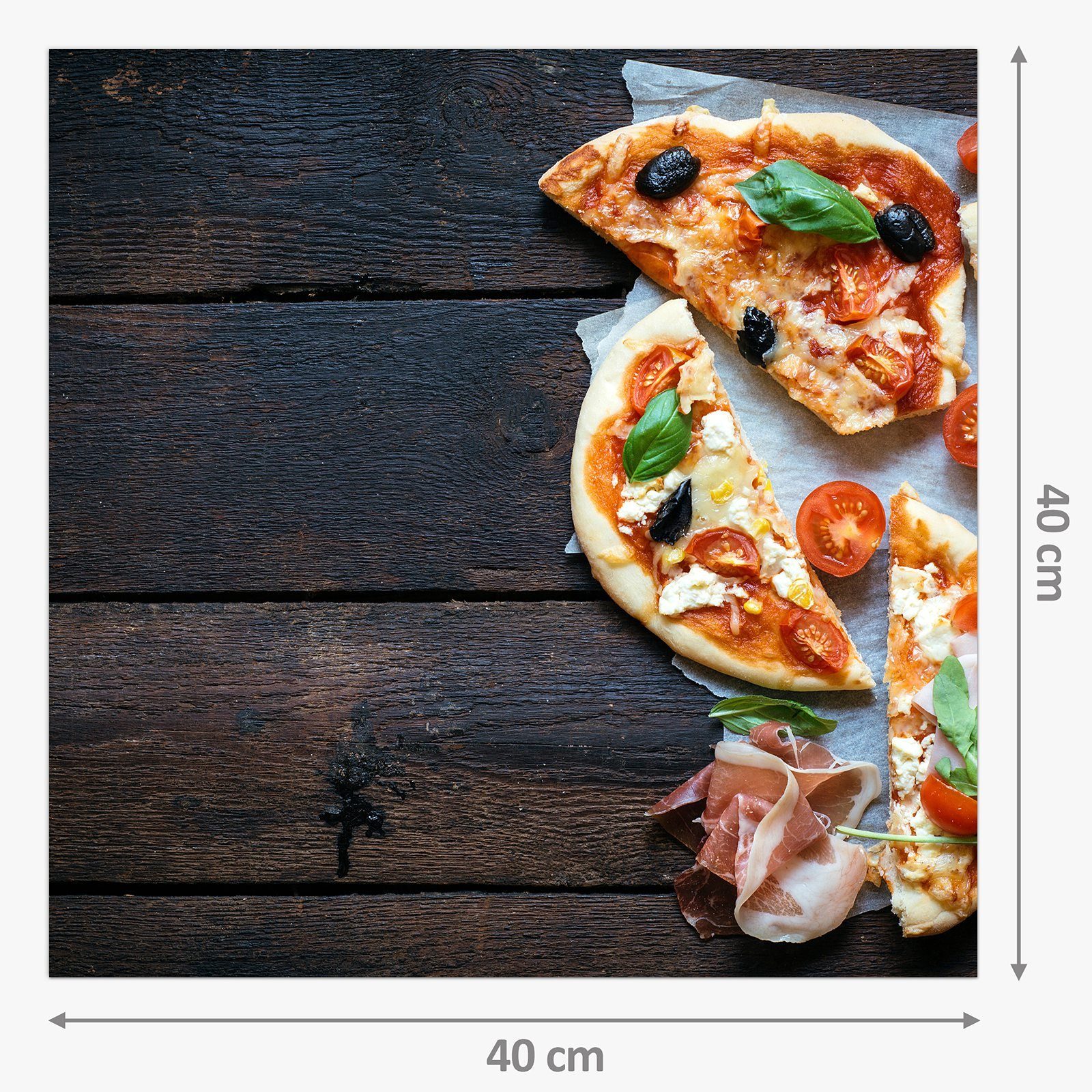 Pizzastücke Spritzschutz Glas Küchenrückwand Primedeco