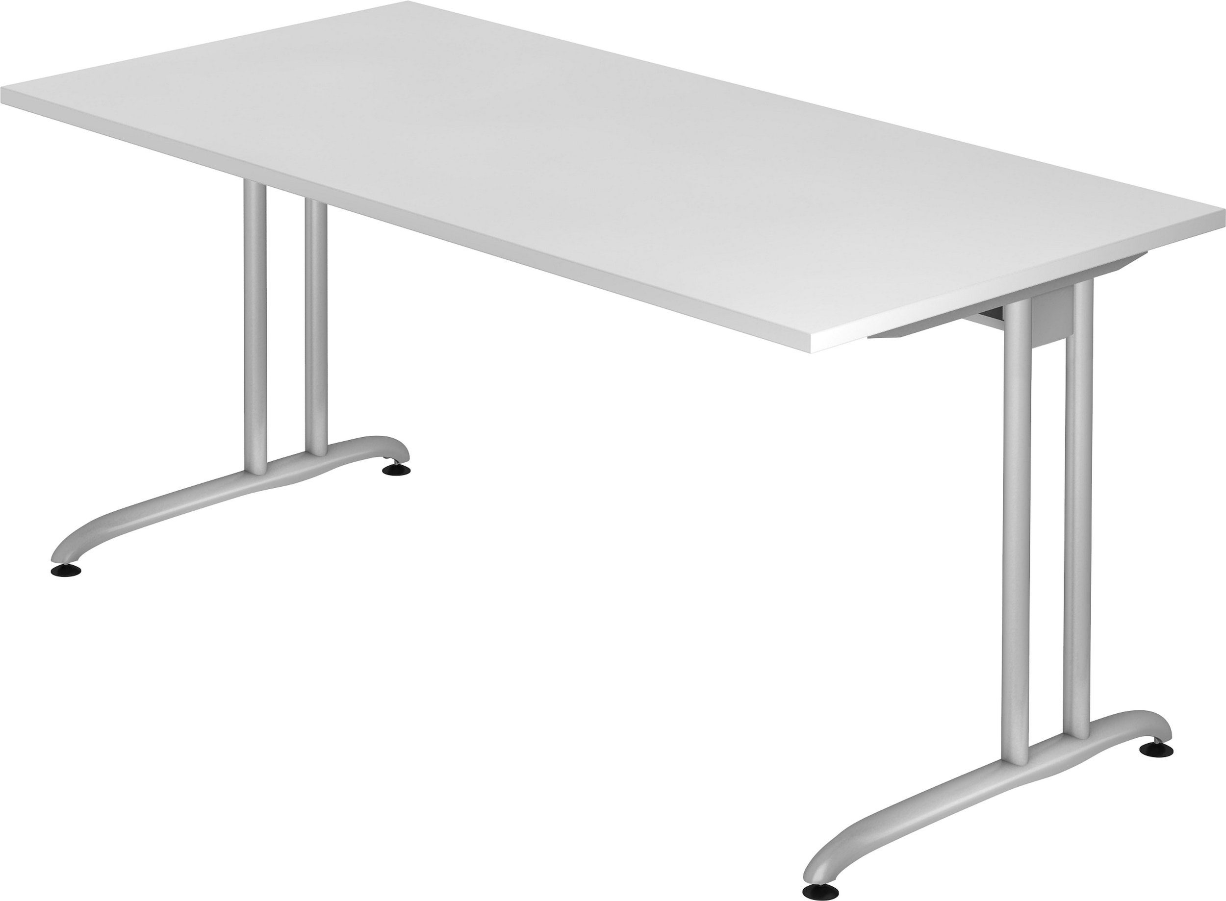 bümö Schreibtisch Schreibtisch Serie-B, Rechteck: 160 x 80 cm - Dekor: Weiß