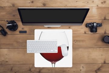 MuchoWow Gaming Mauspad Nahaufnahme eines magischen Glases Rotwein (1-St), Mousepad mit Rutschfester Unterseite, Gaming, 40x40 cm, XXL, Großes