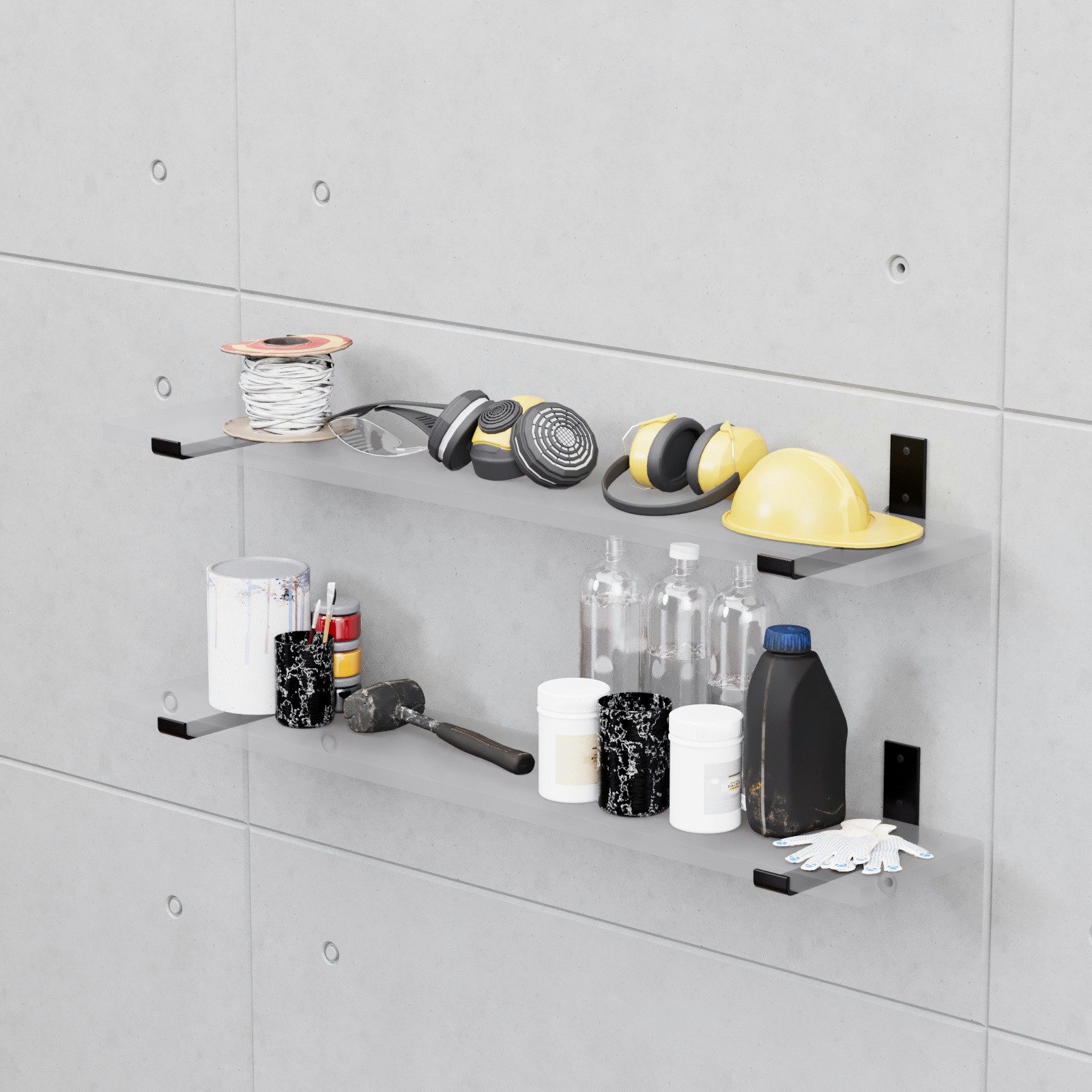 QLS Wandregalhalter 2 Stück verschiedene Formen, günstig online kaufen