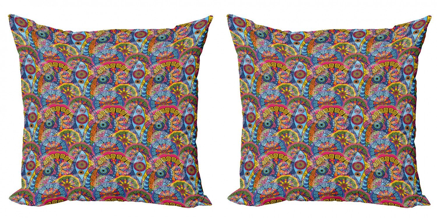 Kissenbezüge Modern Accent Doppelseitiger Digitaldruck, Abakuhaus (2 Stück), Blumen Hippie Aztec Tribal Boho