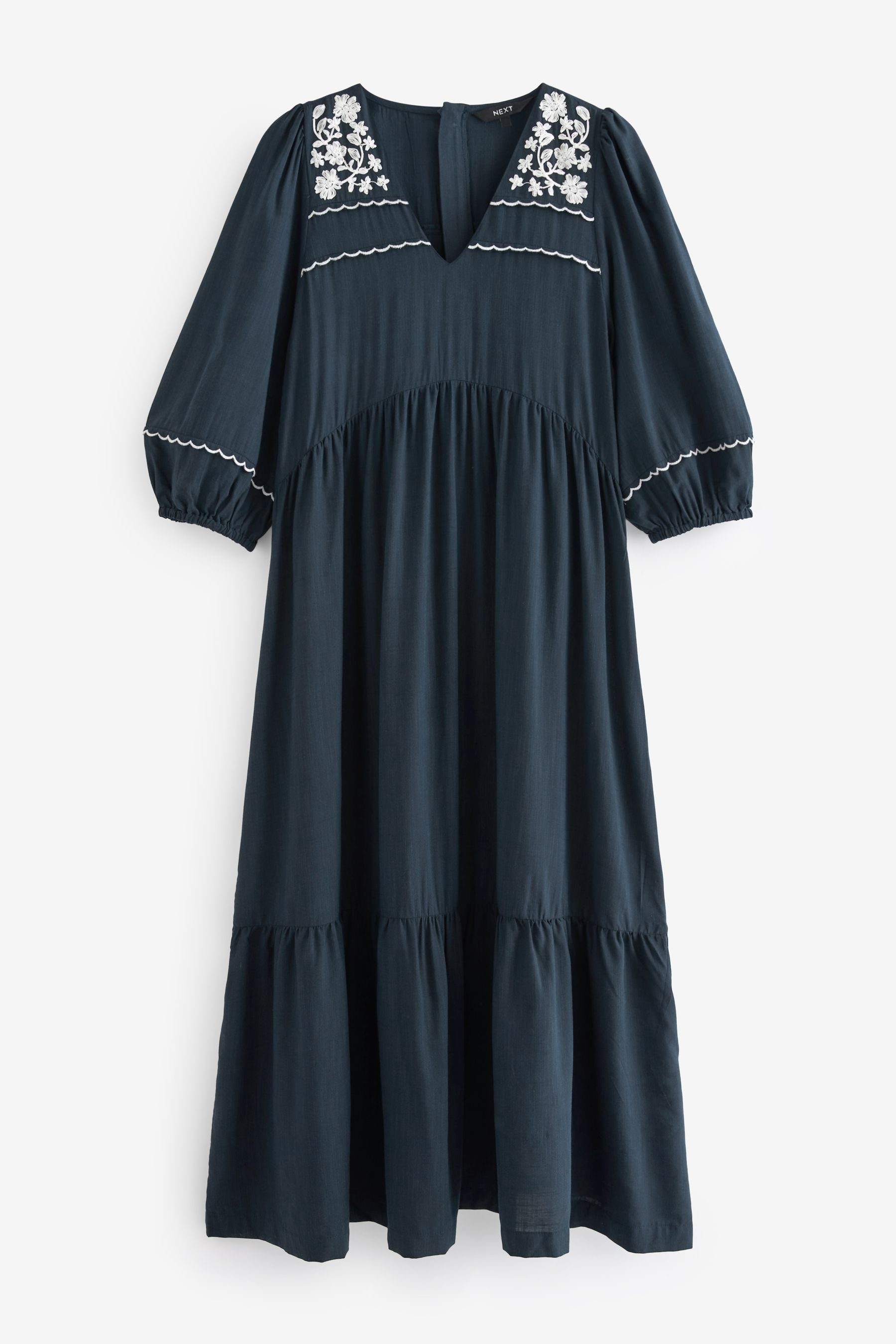 Next Midikleid Besticktes, mittellanges Kaftan-Kleid (1-tlg)