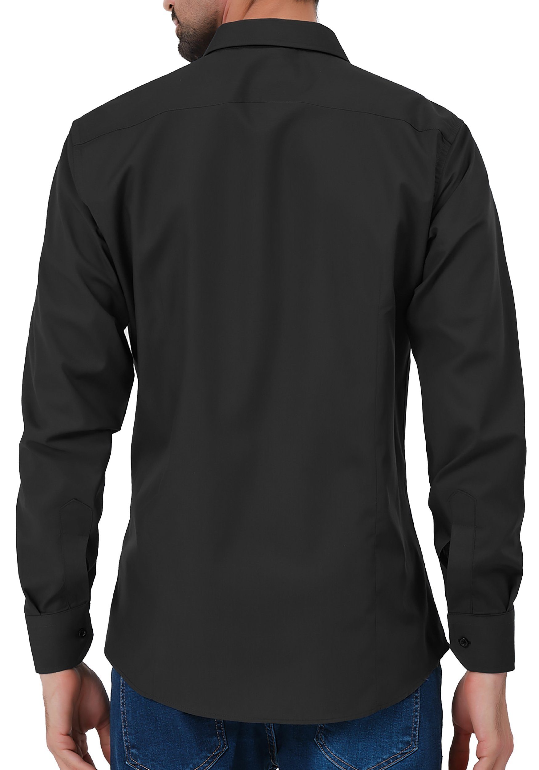JEEL Langarmhemd Herren Hemd Langarm (1-tlg) Slim Fit – Bild 5 von 5