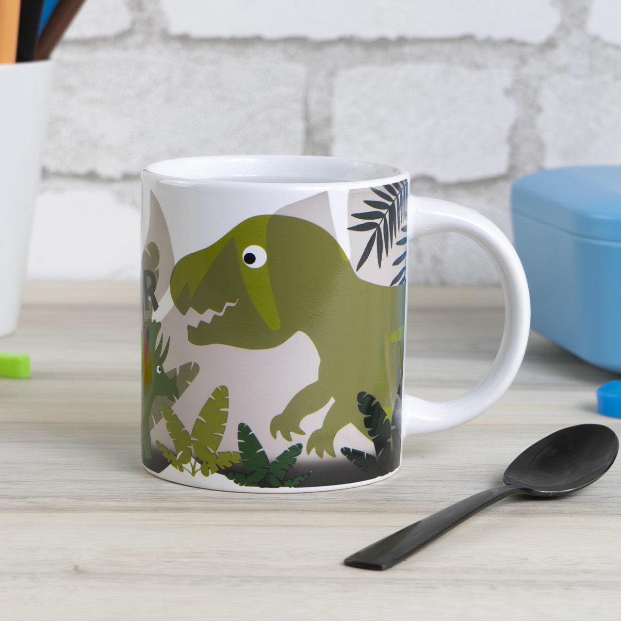 Geda Labels GmbH Tasse Farbwechsel Dinos, 1-tlg., Keramik, Grün, 250ml, mit Thermoeffekt