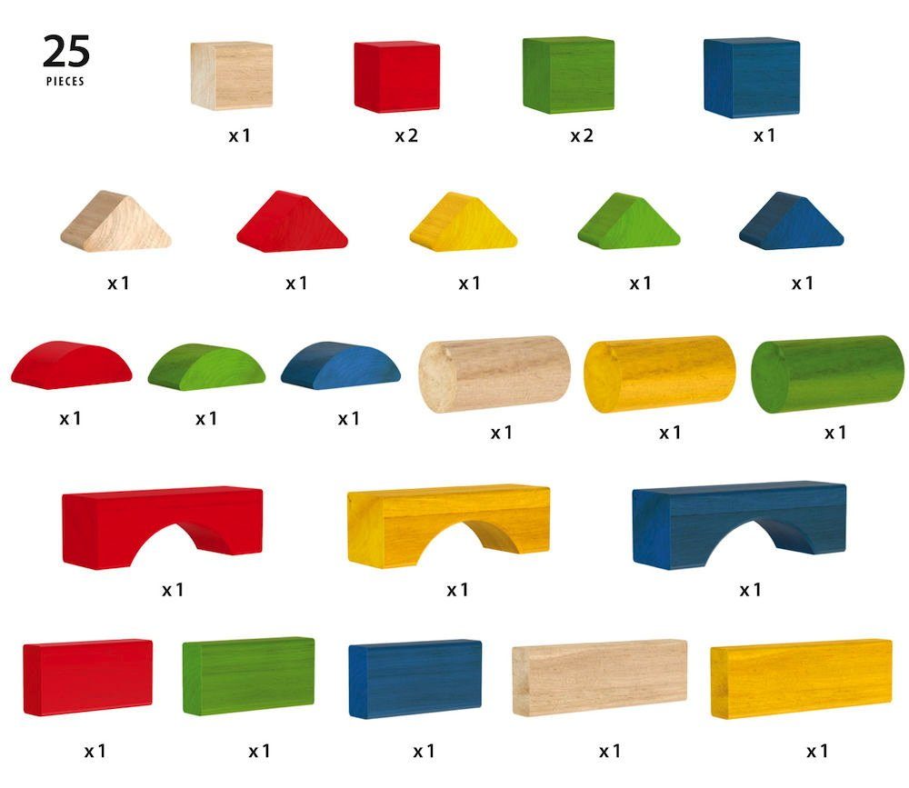 BRIO® Steckspielzeug Brio Kleinkindwelt Holz Bausteine Bunte Holzbausteine 25 Teile 30114