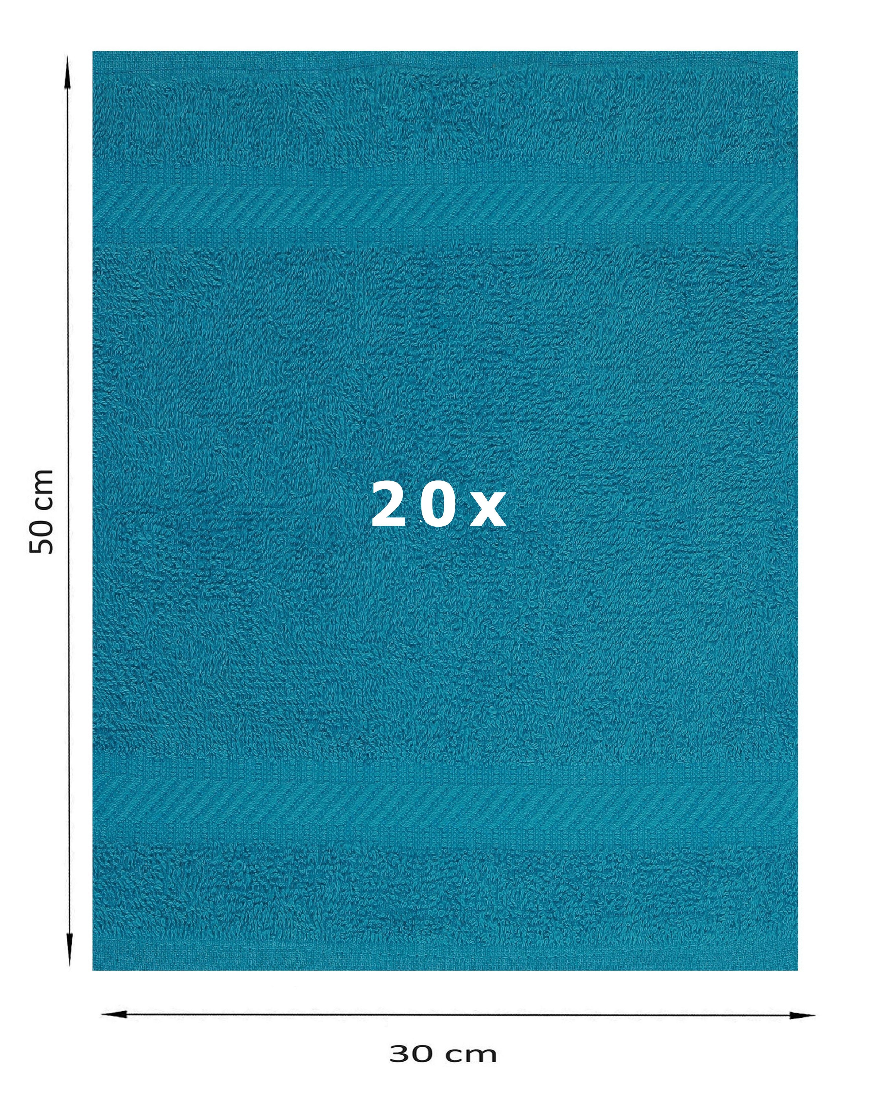 PALERMO 30x50 Betz (20-St) Stück Farbe 100% Gästehandtücher petrol, 20 Baumwolle Größe cm