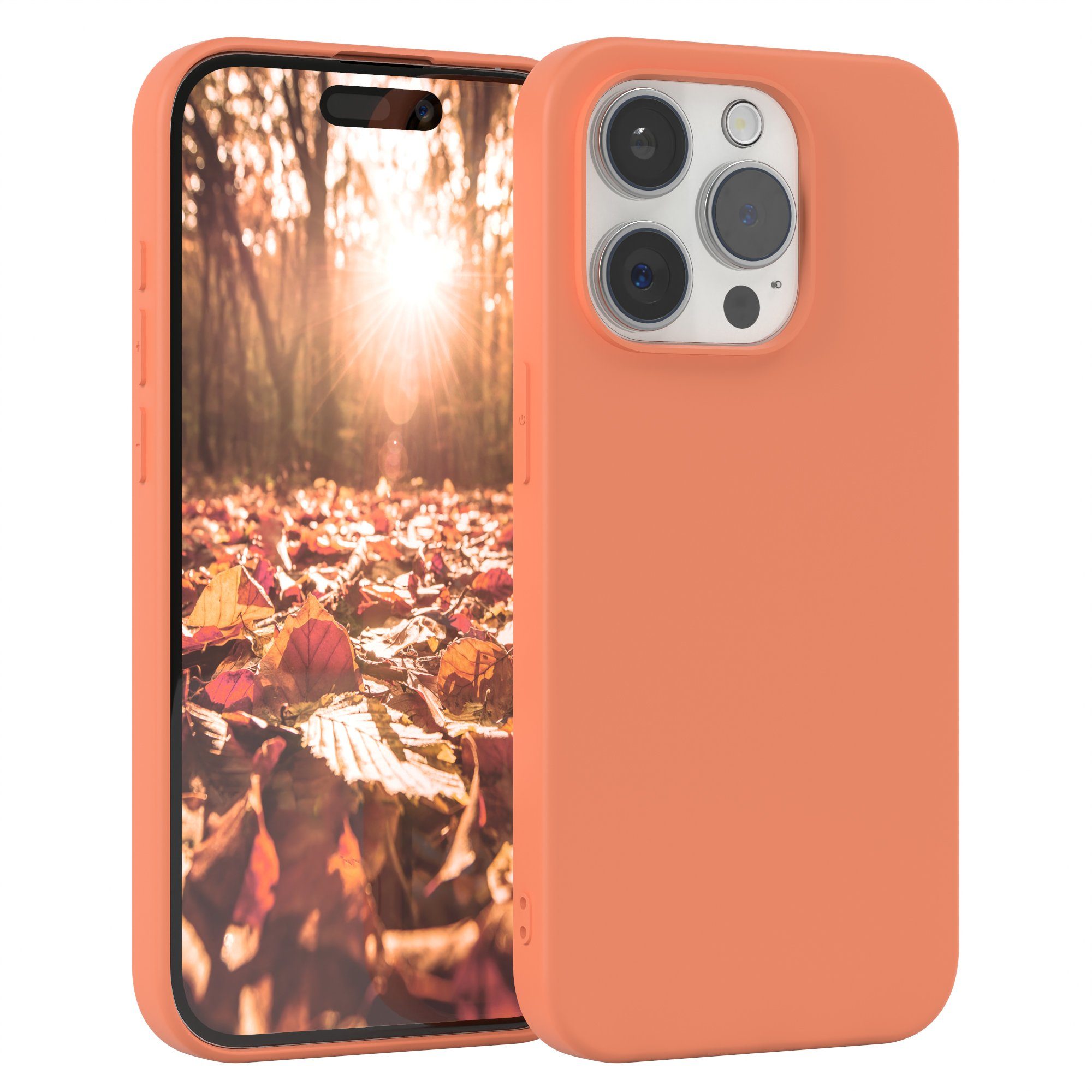 EAZY CASE Handyhülle TPU Hülle für Apple iPhone 15 Pro 6,1 Zoll, Schutzhülle mit Kameraschutz Telefonhülle elastisch Bumper tpu Orange
