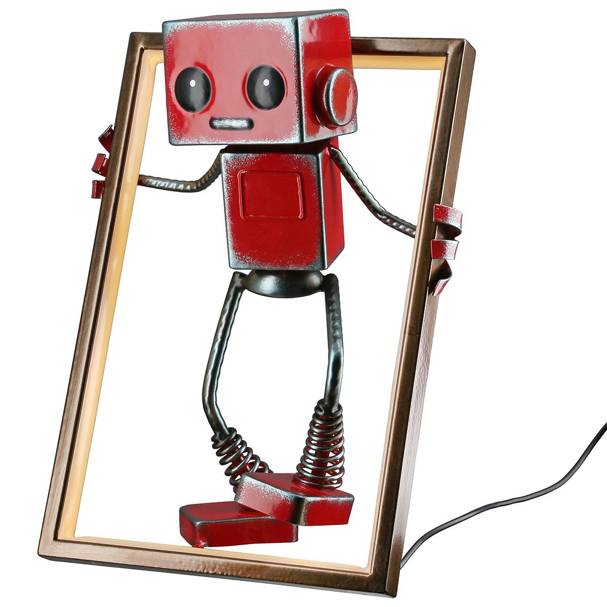 GILDE Tischleuchte LED 64377 Lumibot Roboter Rot USB 30 cm, LED fest integriert